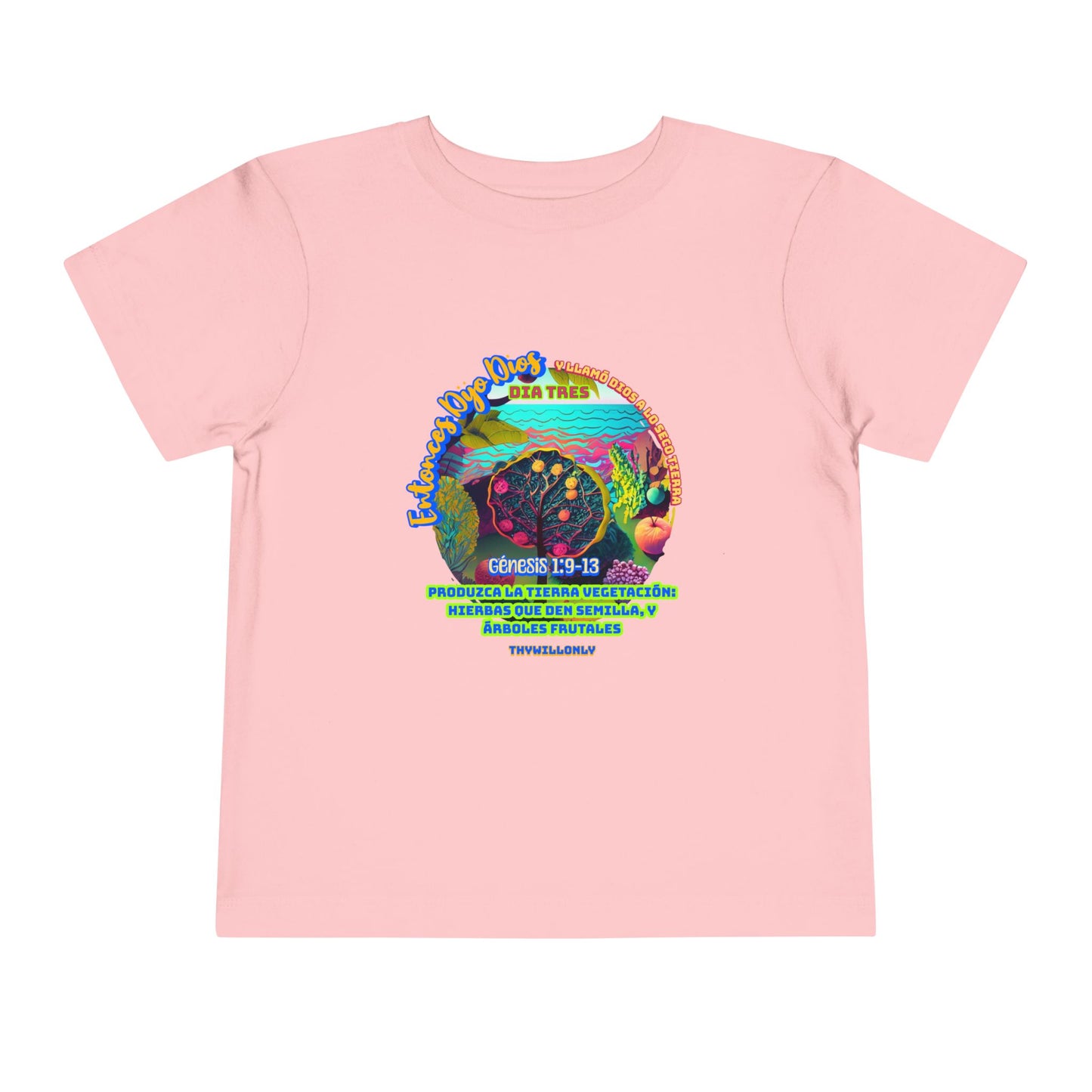 Día 3 de la Creación - Camiseta Infantil: Tierra, Mares y Vida
