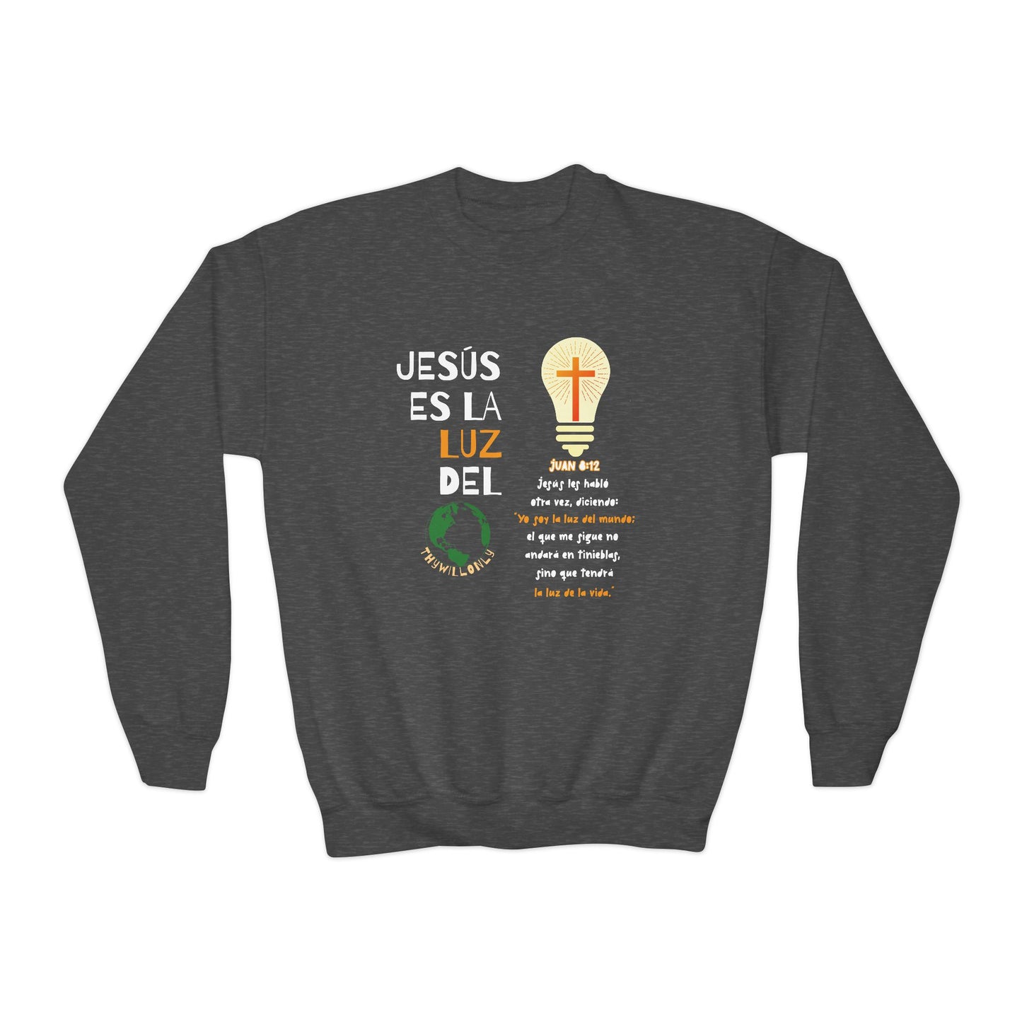 Juan 8:12 Sudadera de Jovenes: La Luz del Mundo