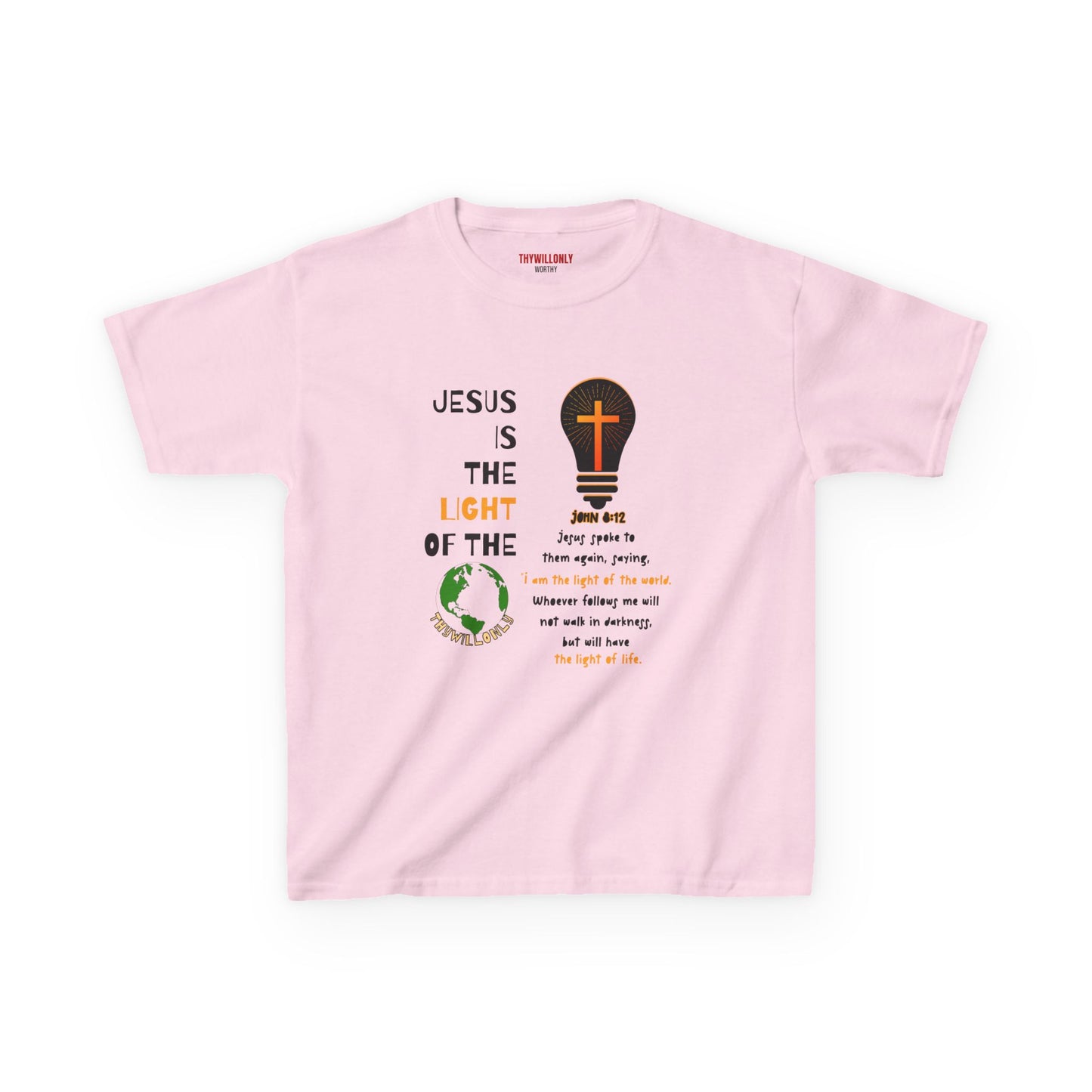 John 8:12 Kids T-Shirt: The Light of the World