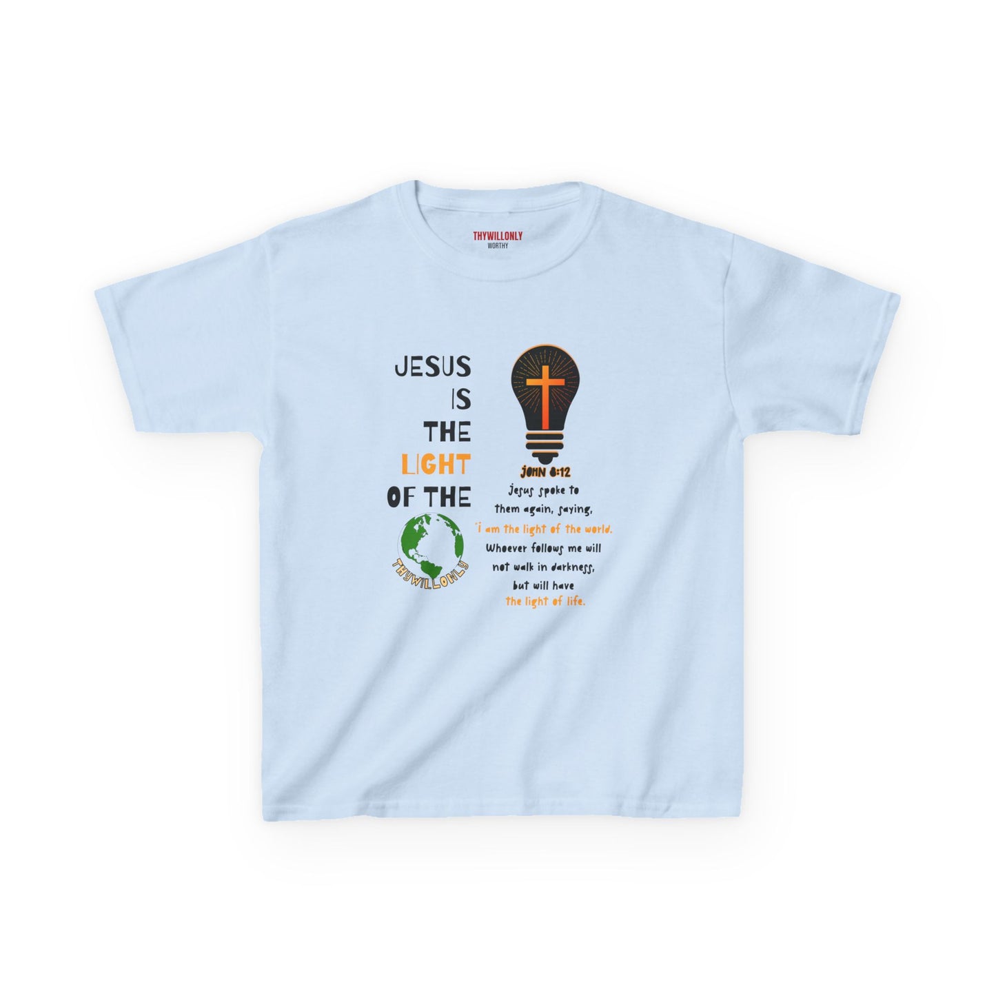 John 8:12 Kids T-Shirt: The Light of the World