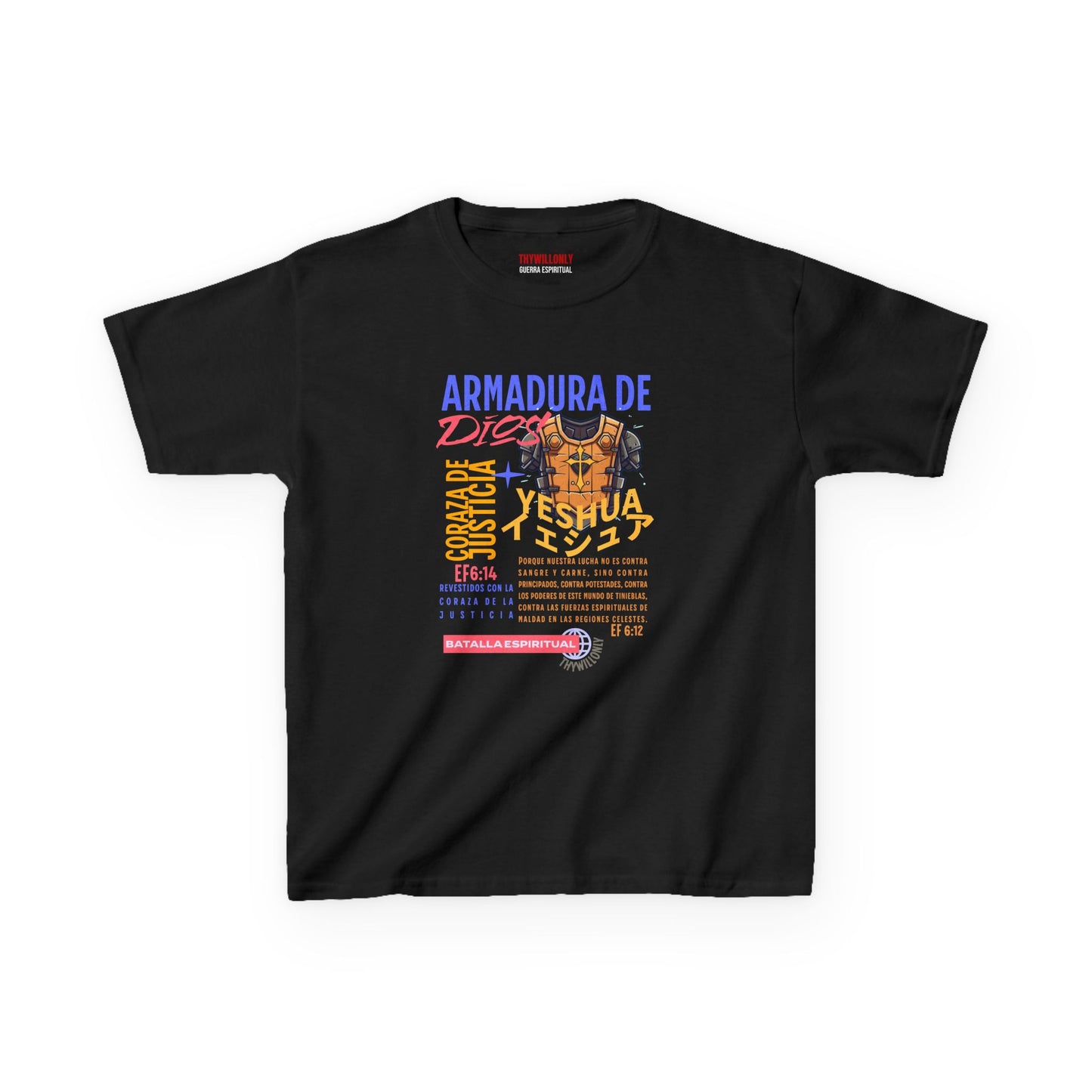 Efesios 6:14 - Camiseta Juvenil: Coraza de Justicia – Armadura de Dios