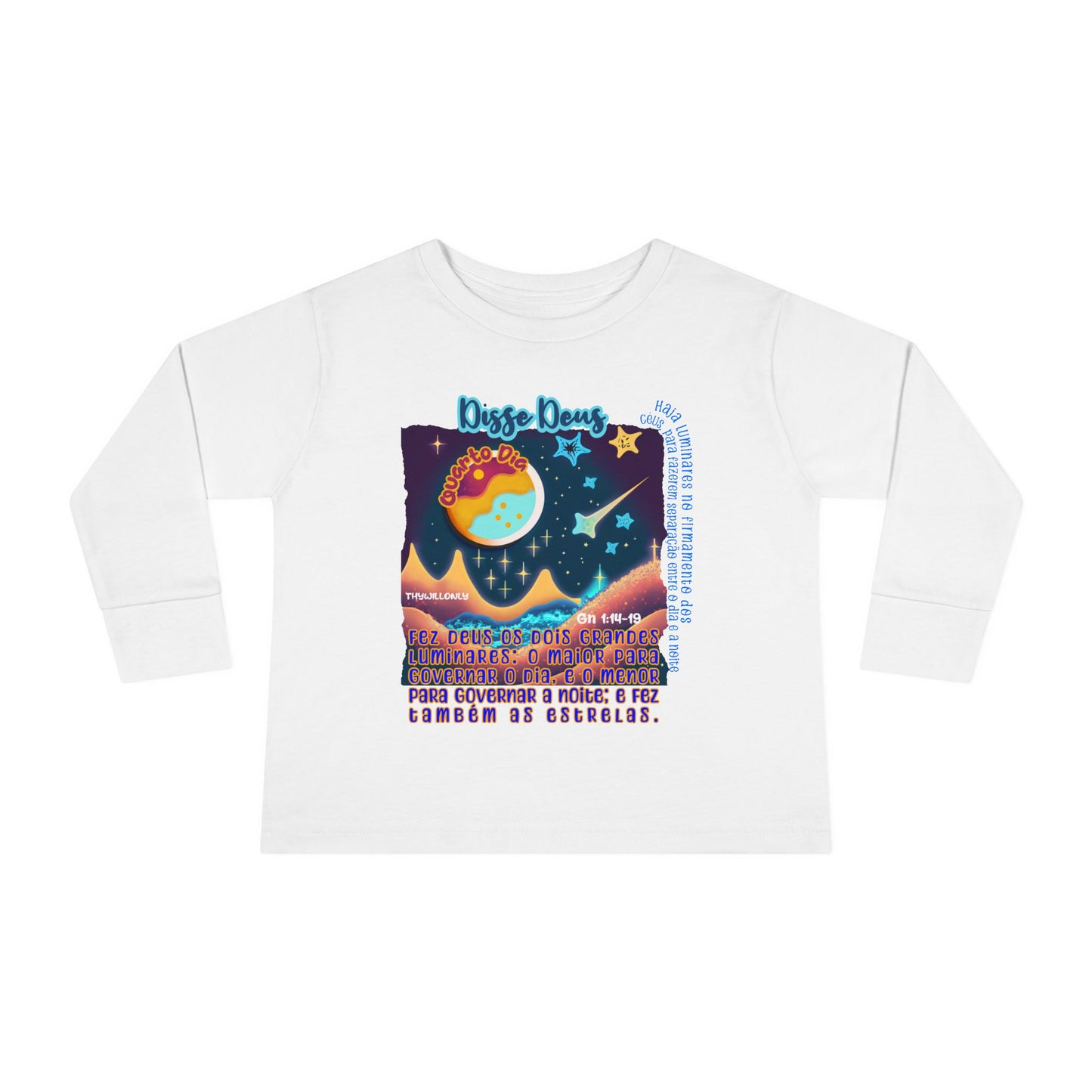 Camiseta Infantil de Manga Longa – Dia 4 da Criação: Luzes nos Céus