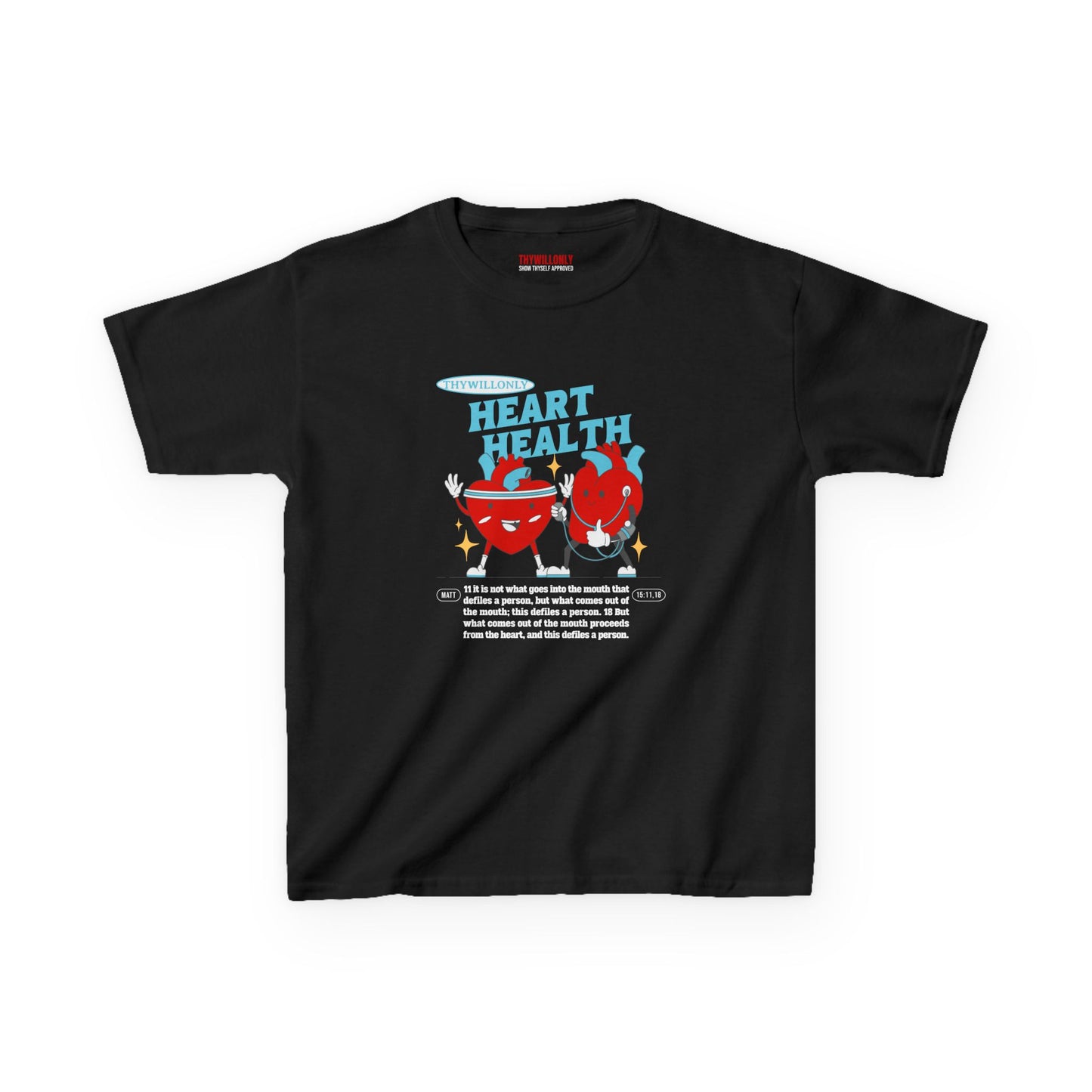 Matthew 15:11,18 Kids T-Shirt: Words Reflect the Heart