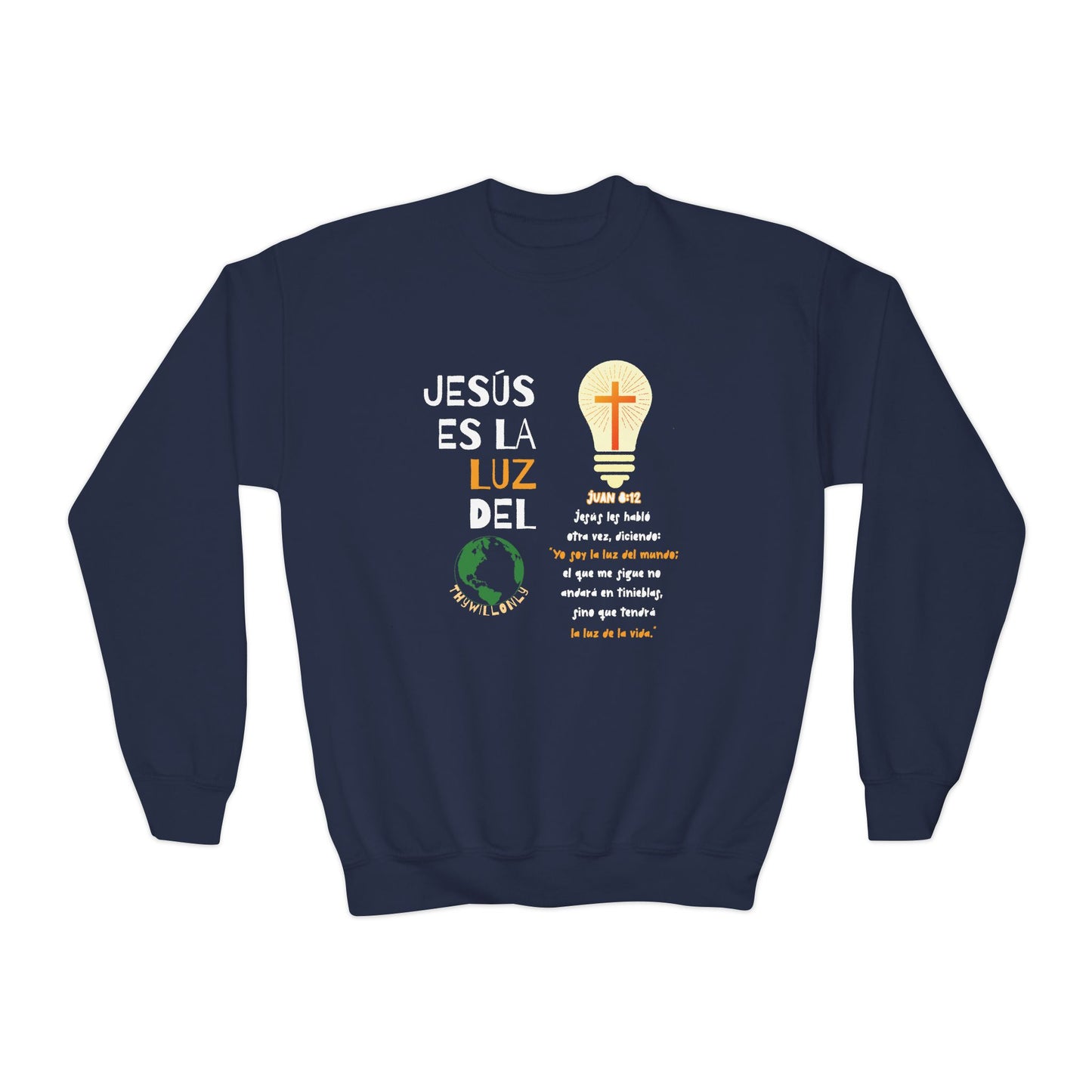 Juan 8:12 Sudadera de Jovenes: La Luz del Mundo