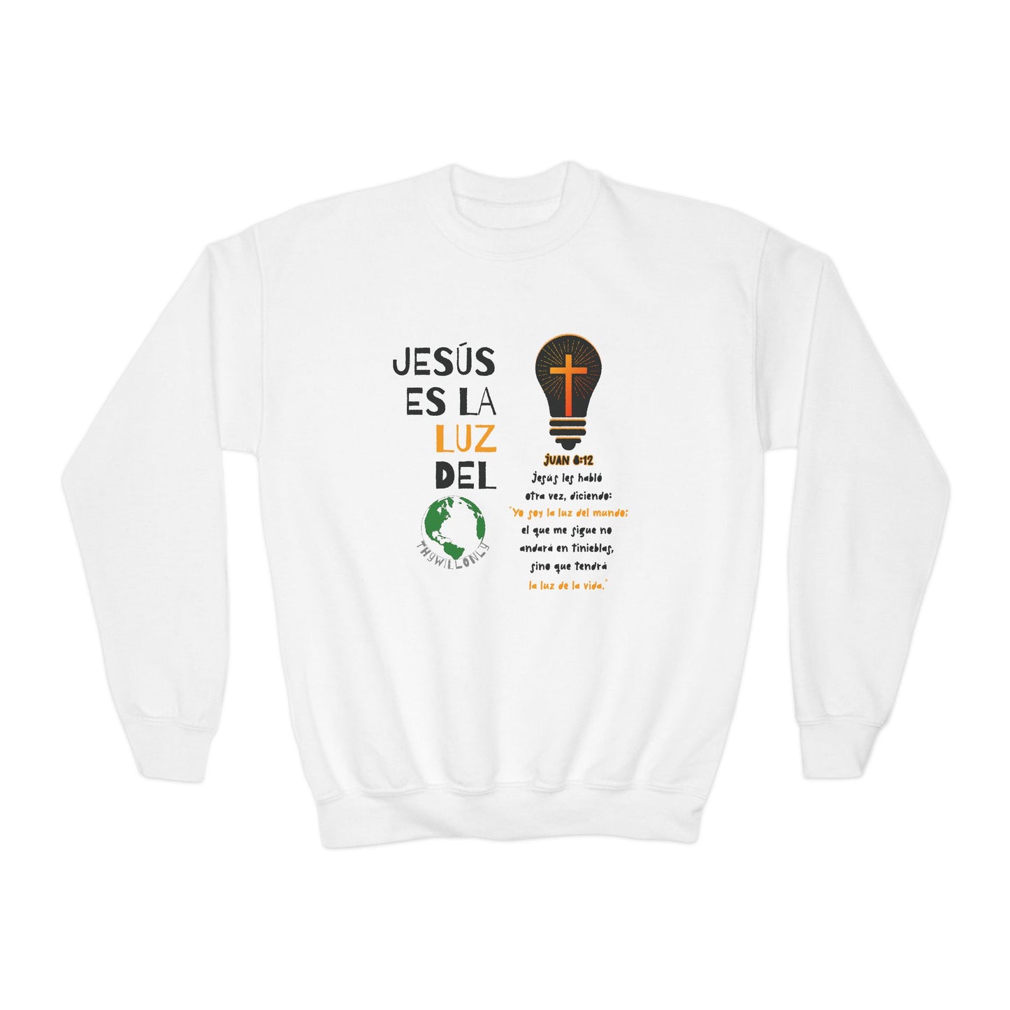 Juan 8:12 Sudadera de Jovenes: La Luz del Mundo
