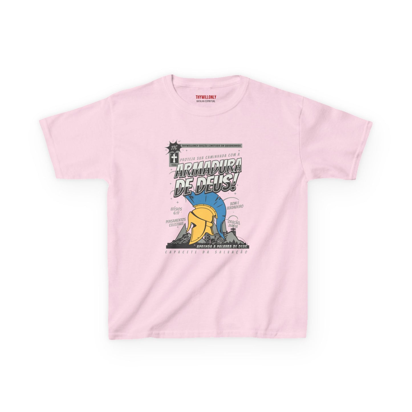 Efésios 6:17 Camiseta Juvenil: Capacete da Salvação – Armadura de Deus