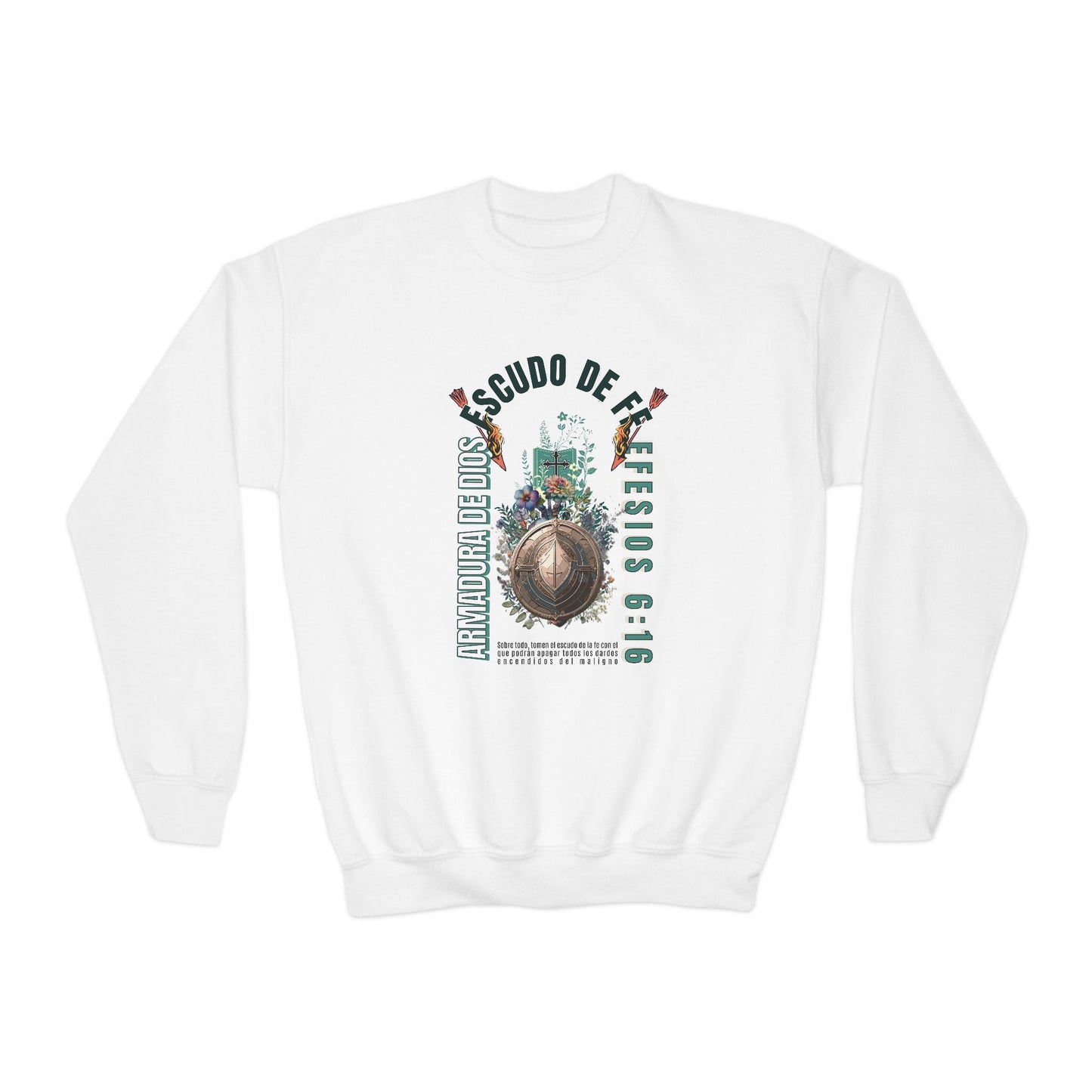 Efesios 6:16 - Sudadera Juvenil: Escudo de la Fe – Armadura de Dios