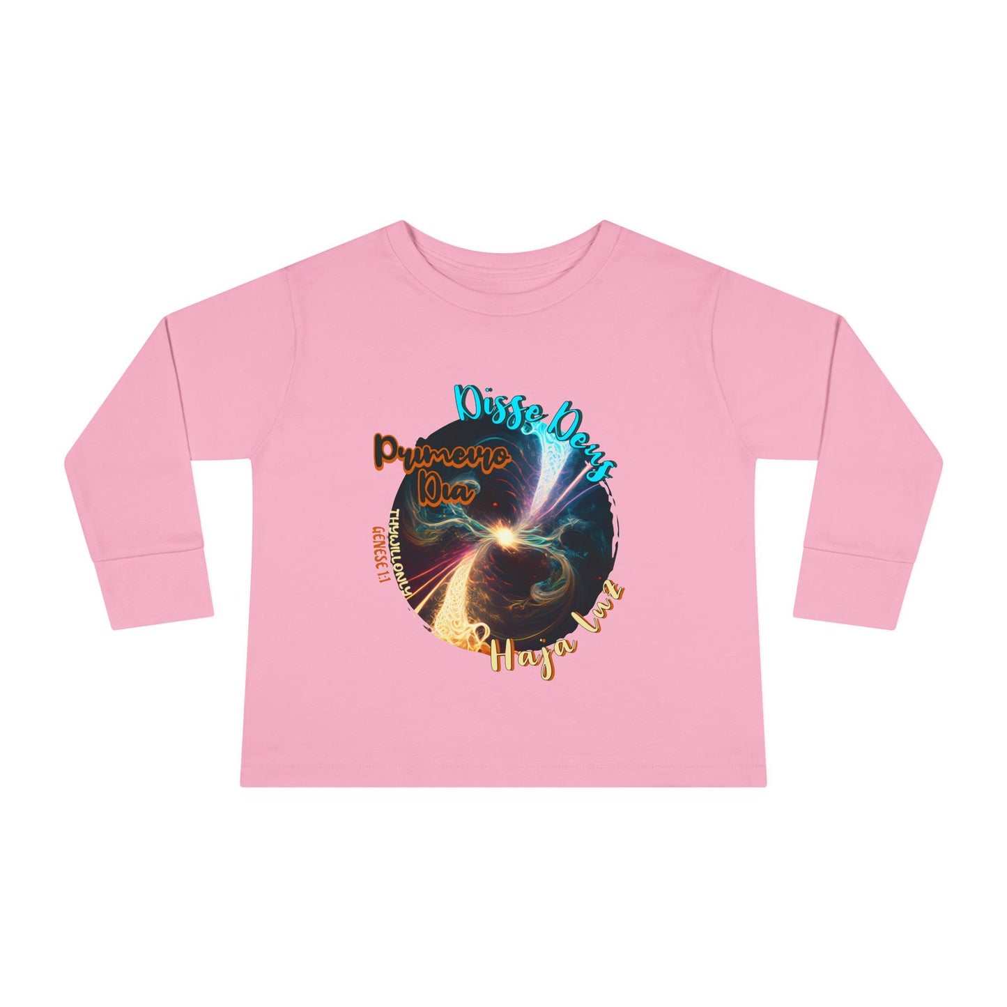 Camiseta Infantil de Manga Longa – Dia 1 da Criação: Haja Luz