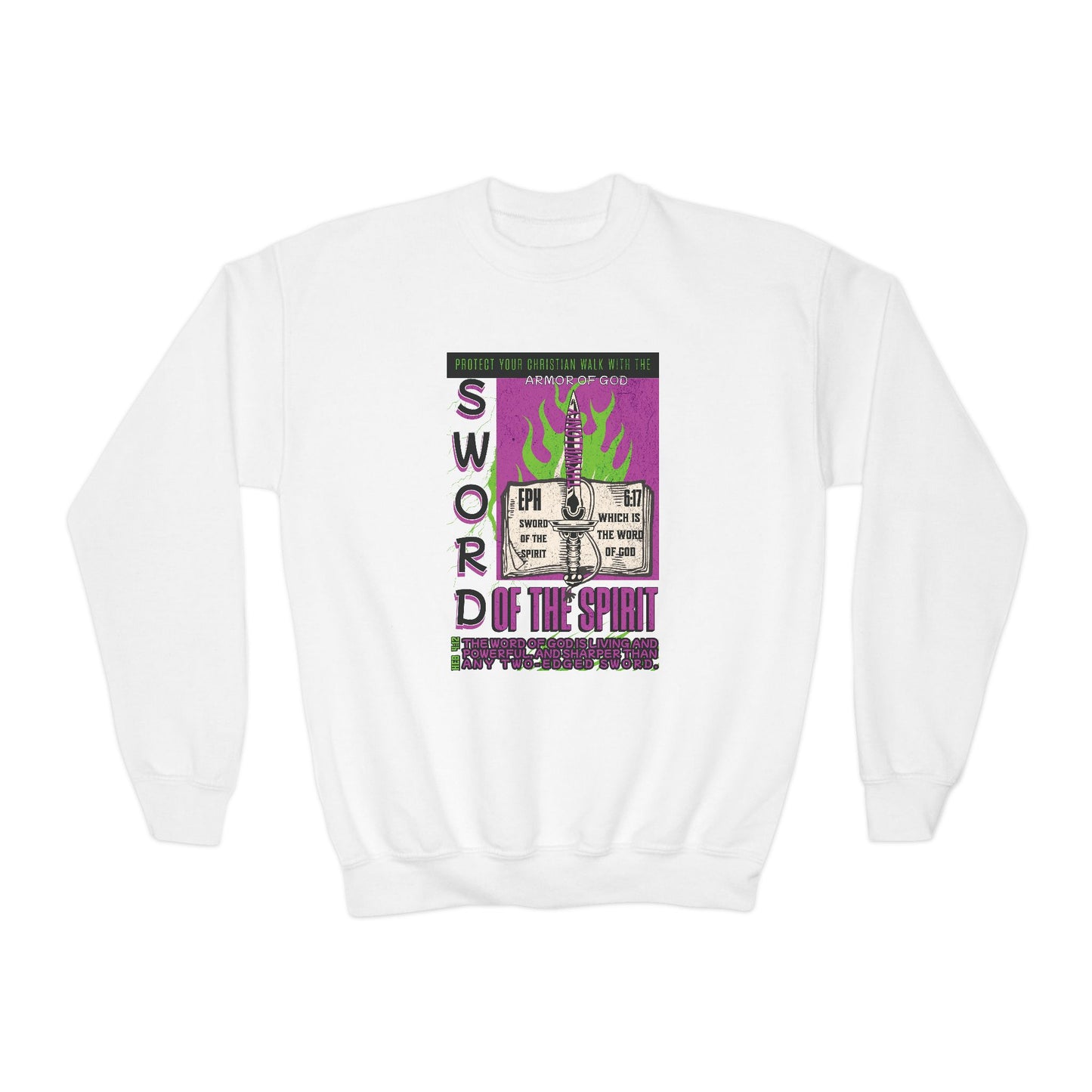 Ephesians 6:17 Youth Crewneck: Sword of the Spirit – Armor of God