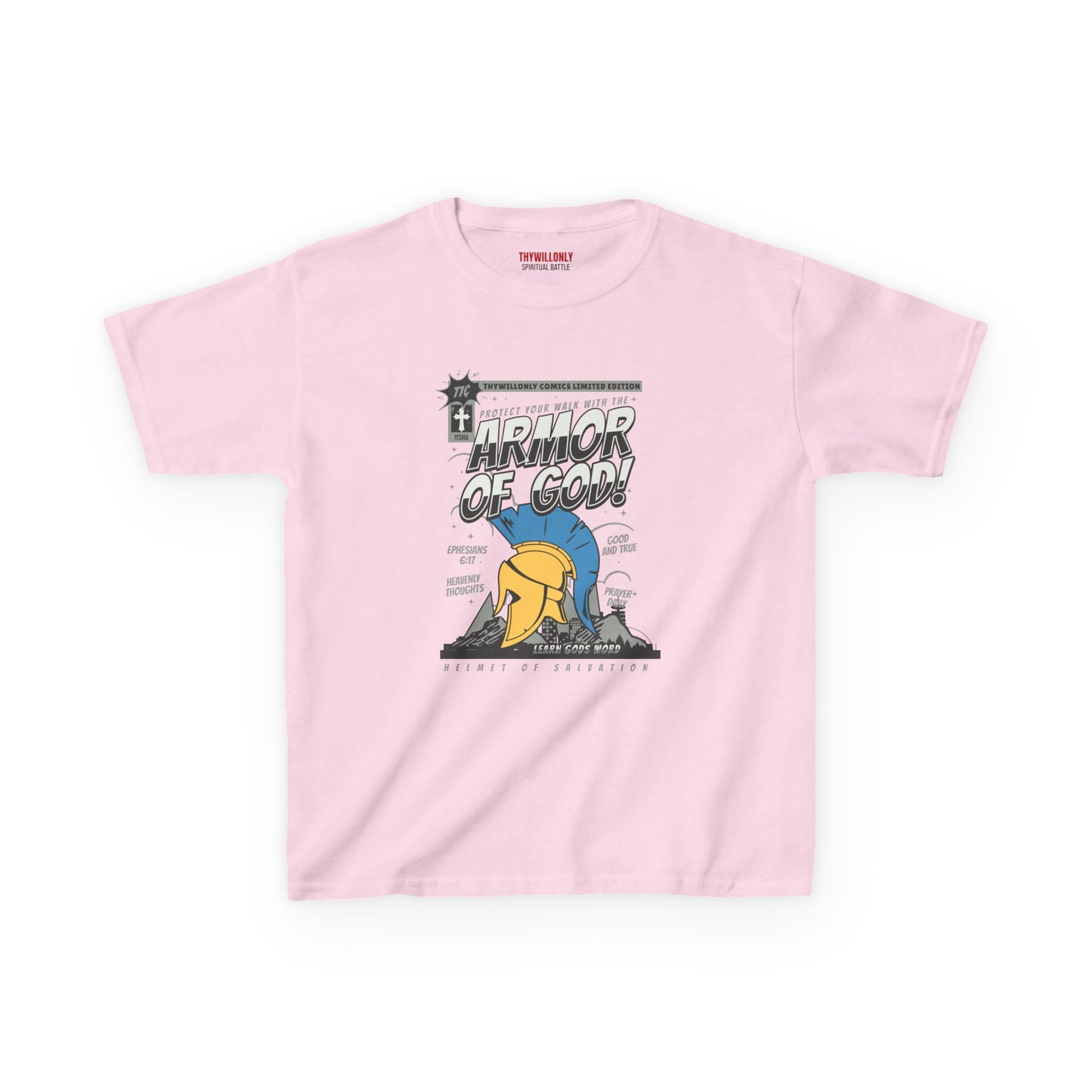 Ephesians 6:17 Youth T-Shirt: Helmet of Salvation – Armor of God