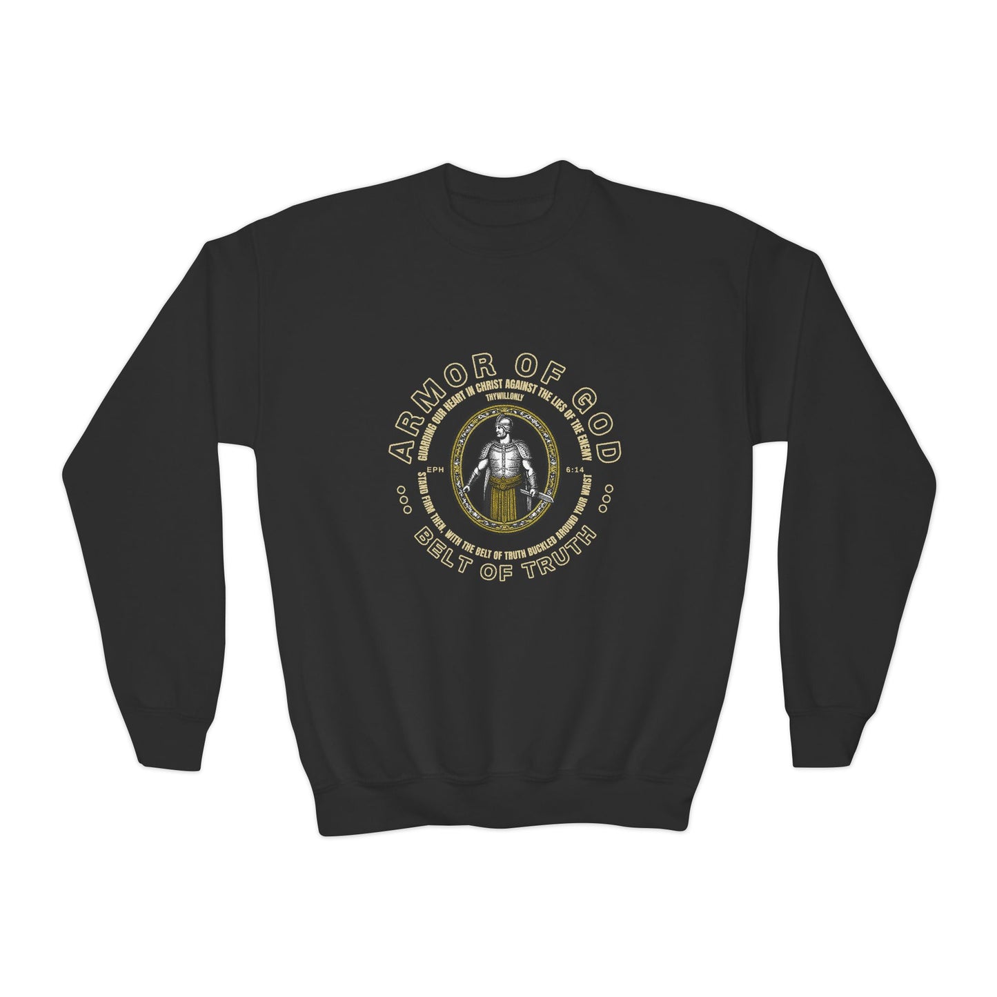 Ephesians 6:14 Youth Crewneck: Belt of Truth – Armor of God