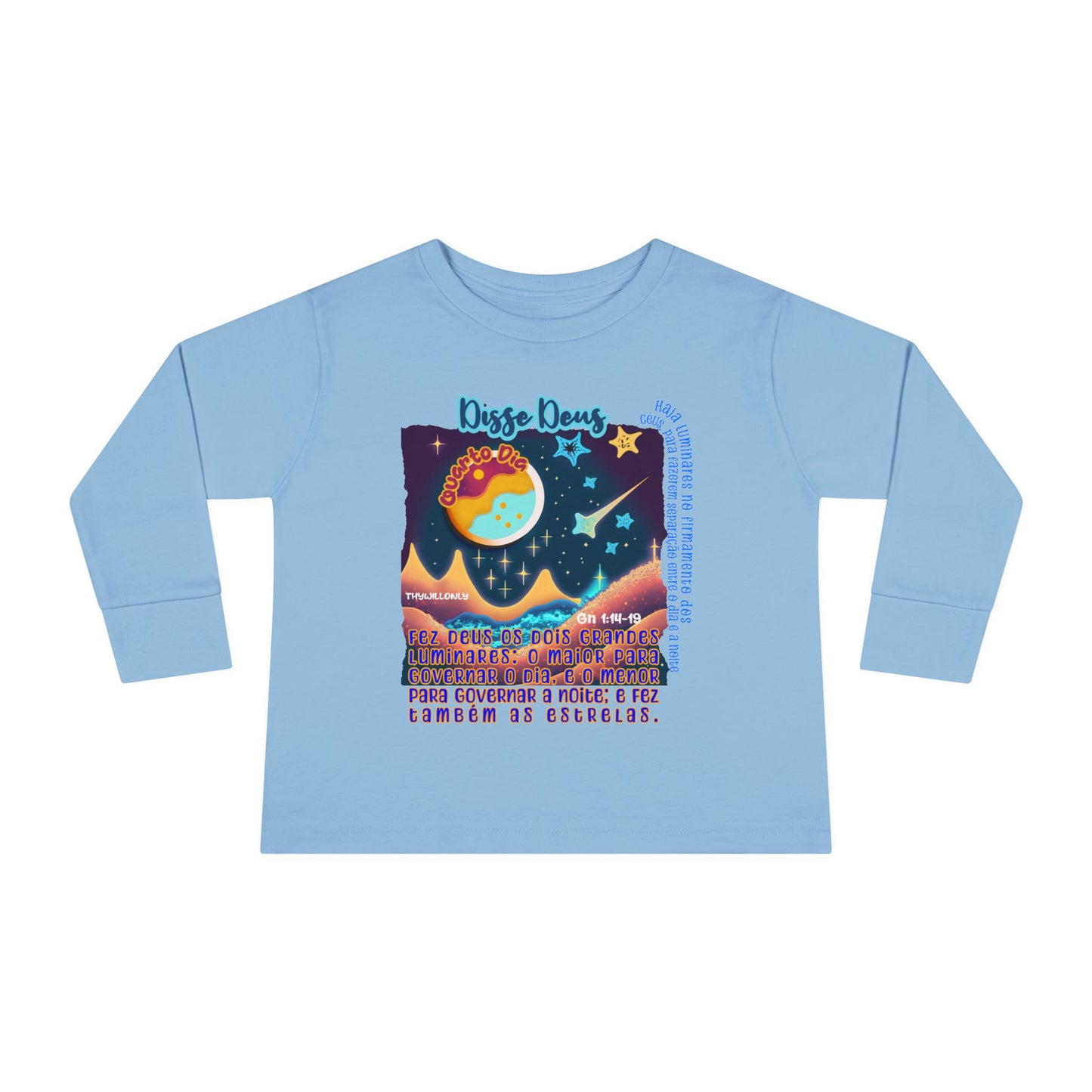 Camiseta Infantil de Manga Longa – Dia 4 da Criação: Luzes nos Céus