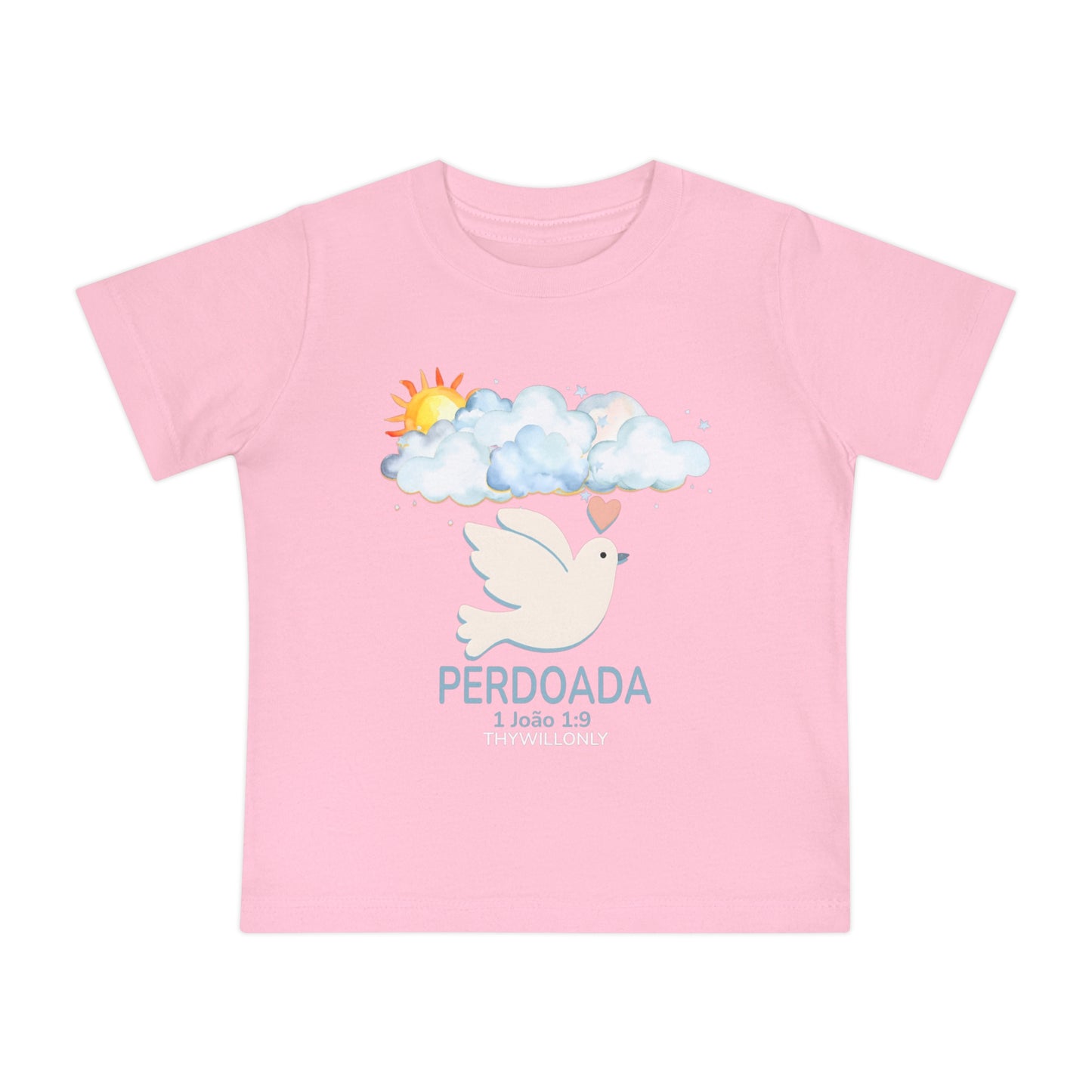 1 João 1:9 - Camiseta de Bebê Perdoada