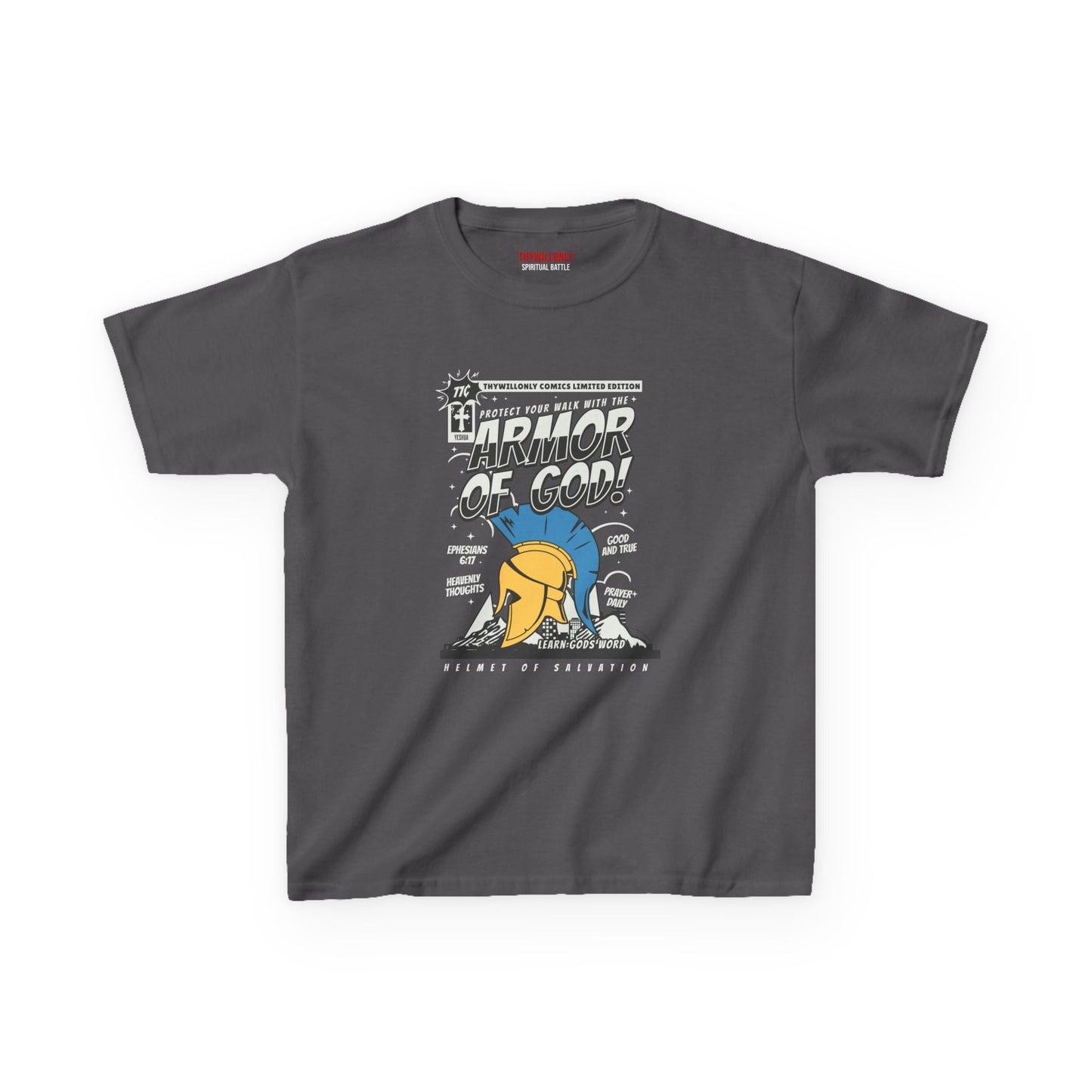 Ephesians 6:17 Youth T-Shirt: Helmet of Salvation – Armor of God