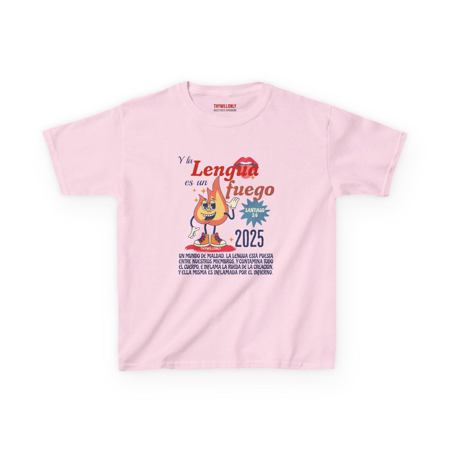Santiago 3:6 - Camiseta Jovenes: La Lengua es un Fuego