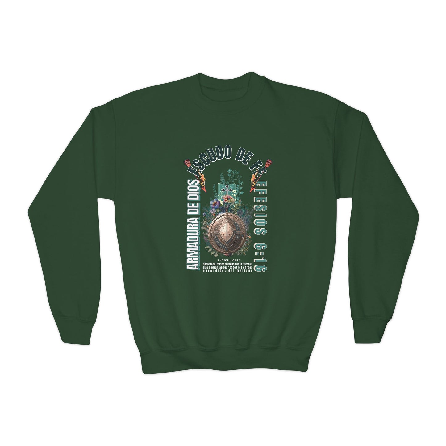 Efesios 6:16 - Sudadera Juvenil: Escudo de la Fe – Armadura de Dios