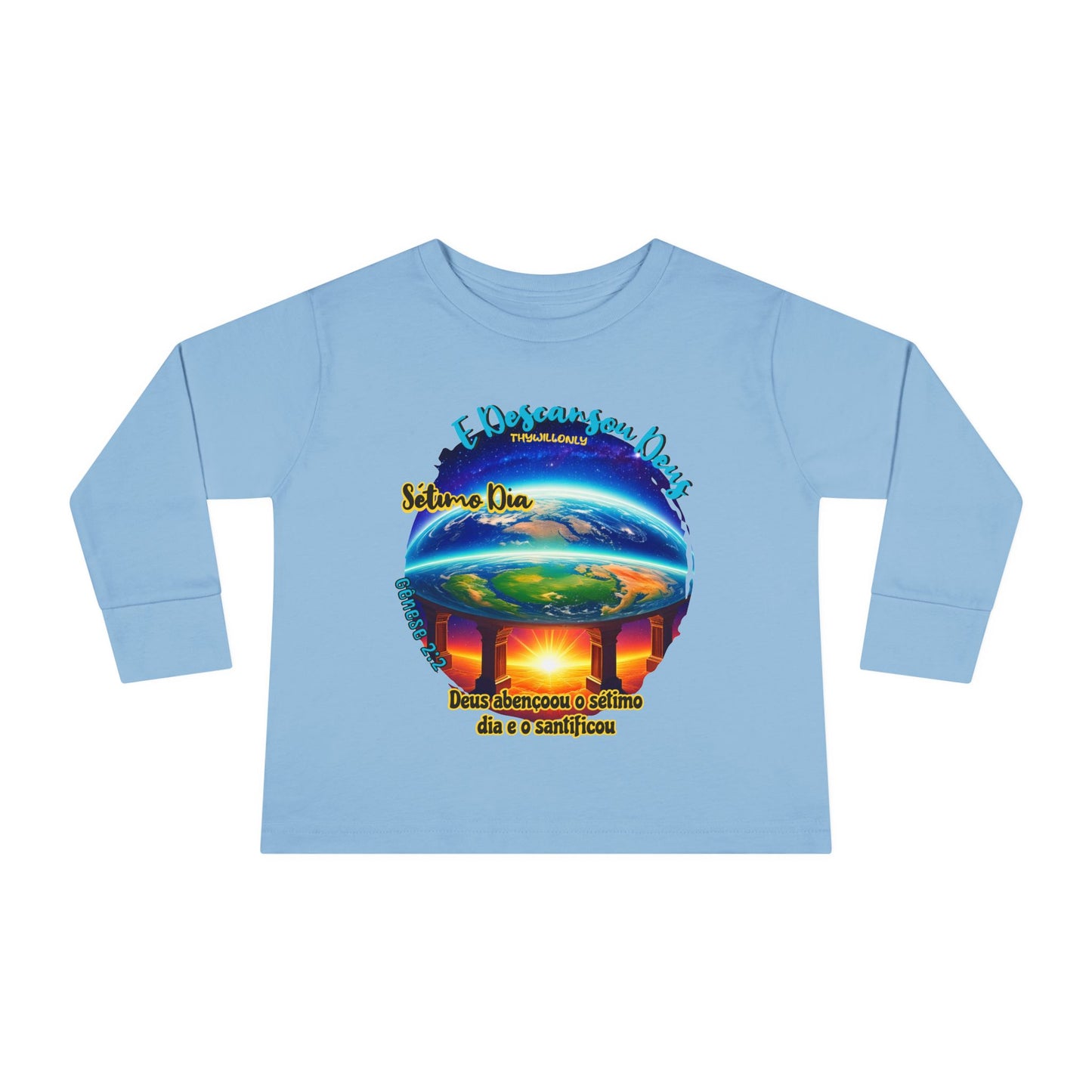 Camiseta Infantil de Manga Longa – Dia 7 da Criação: Deus Descansou