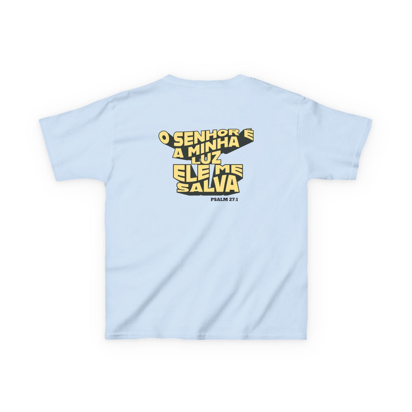 Camiseta Infantil Salmo 27:1 – O Senhor é a Minha Luz