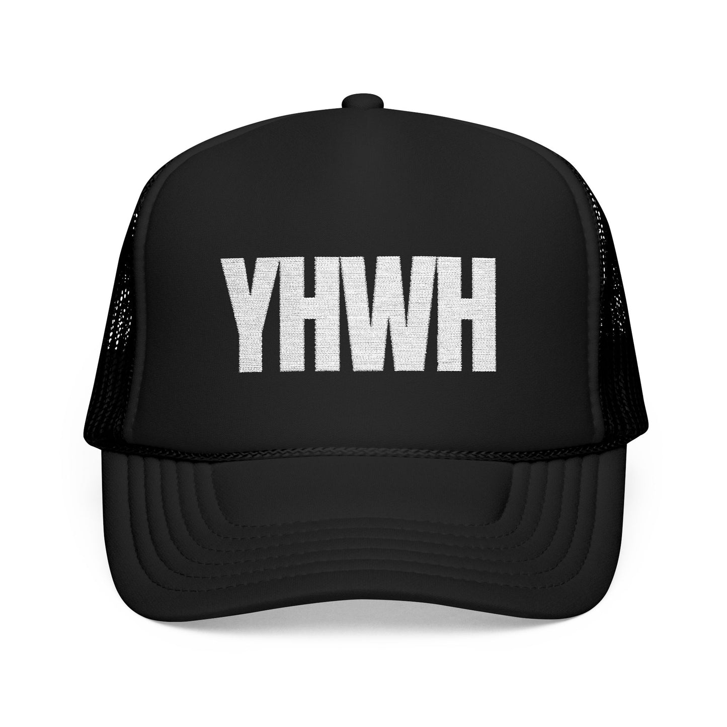 YHWH Foam Trucker Hat β White Letter Edition