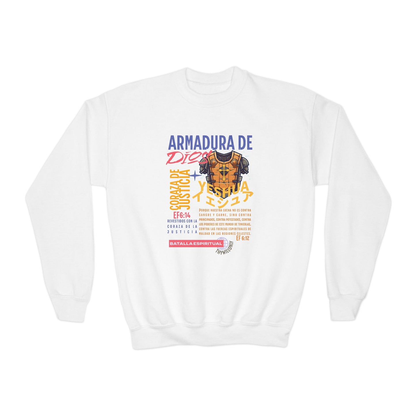 Efesios 6:14 - Sudadera Juvenil: Coraza de Justicia – Armadura de Dios