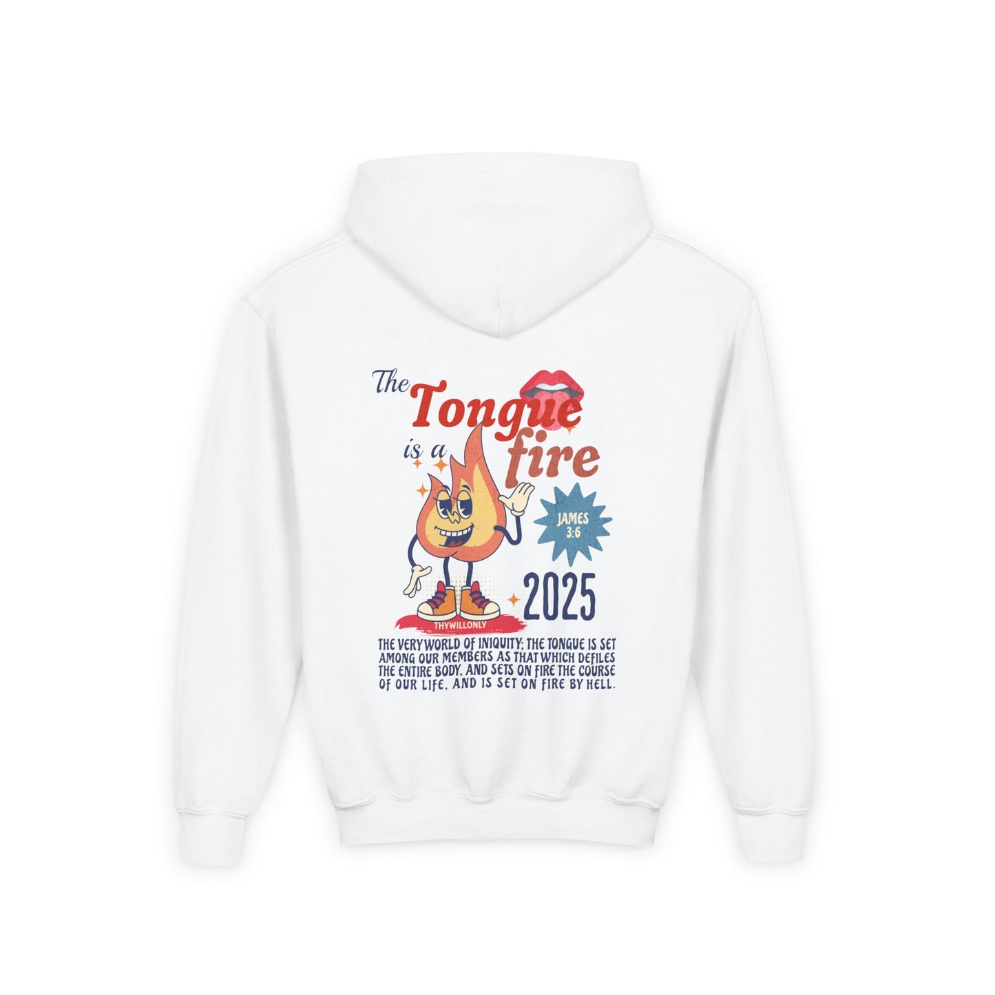 James 3:6 Kids Hoodie: The Tongue Is a Fire