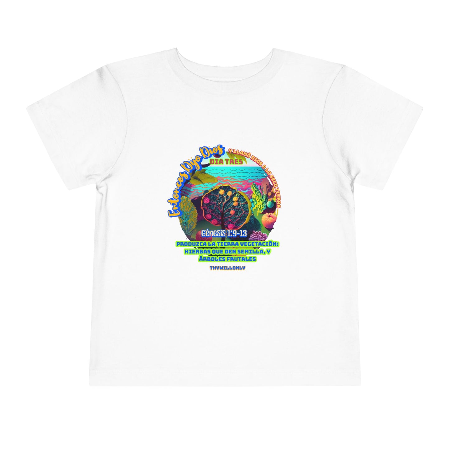 Día 3 de la Creación - Camiseta Infantil: Tierra, Mares y Vida