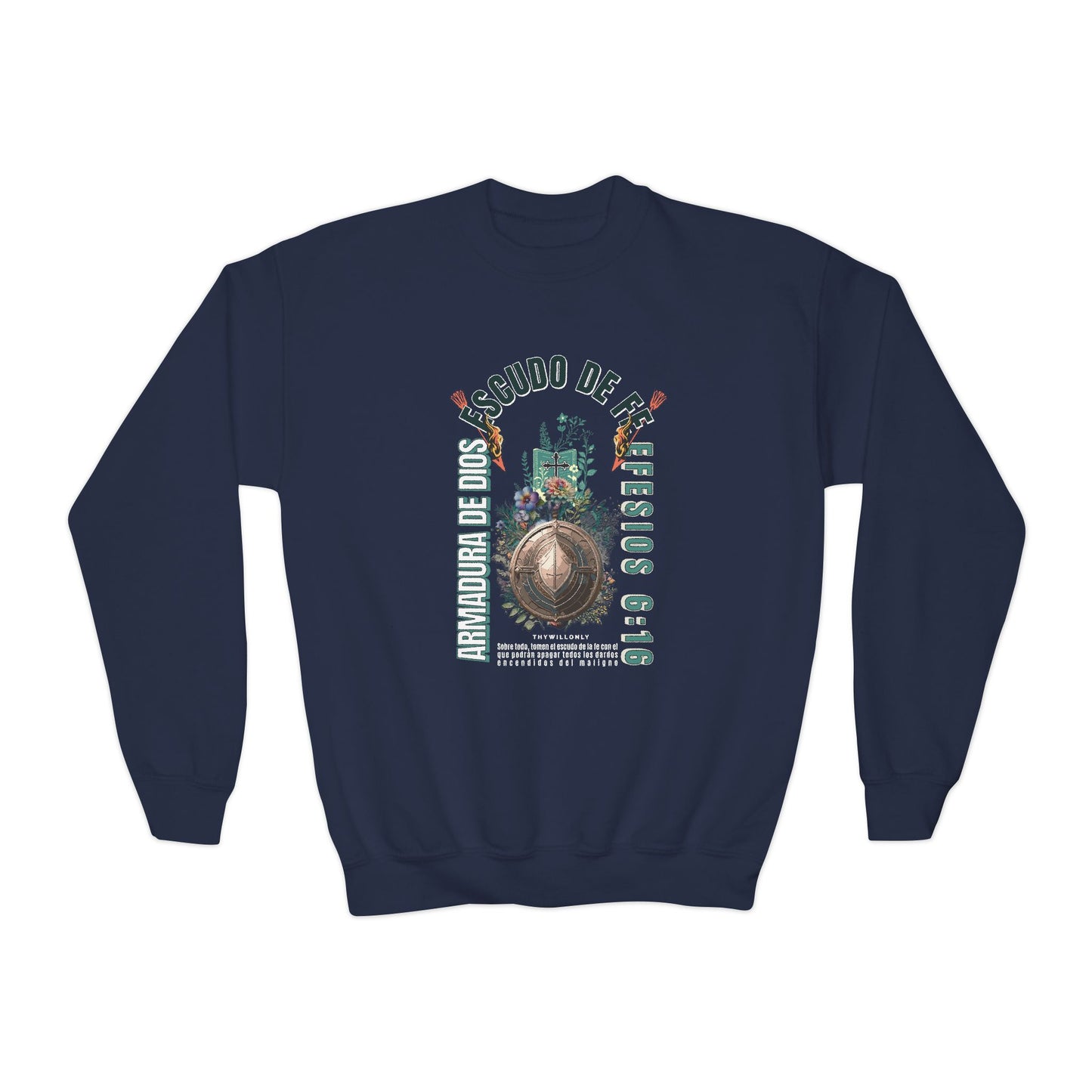 Efesios 6:16 - Sudadera Juvenil: Escudo de la Fe – Armadura de Dios
