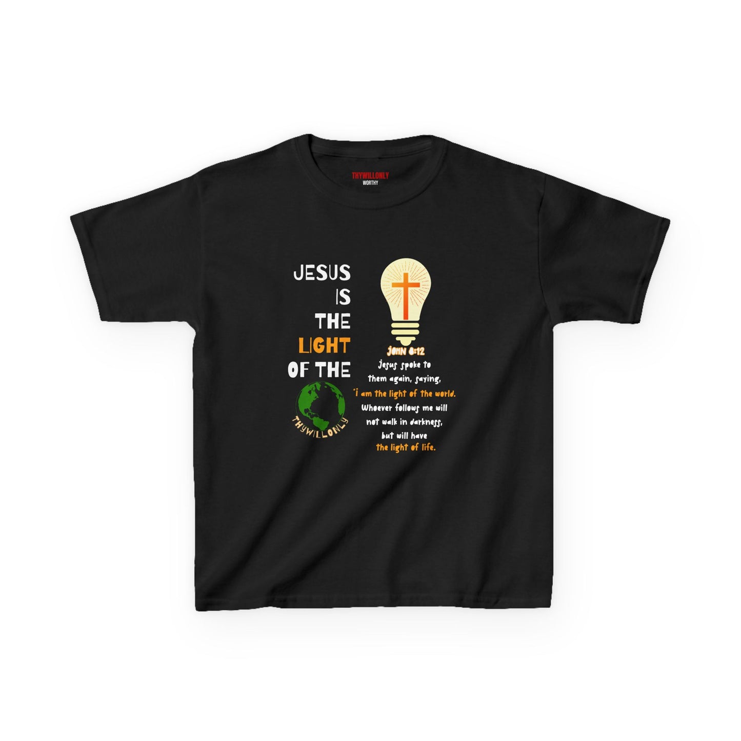 John 8:12 Kids T-Shirt: The Light of the World