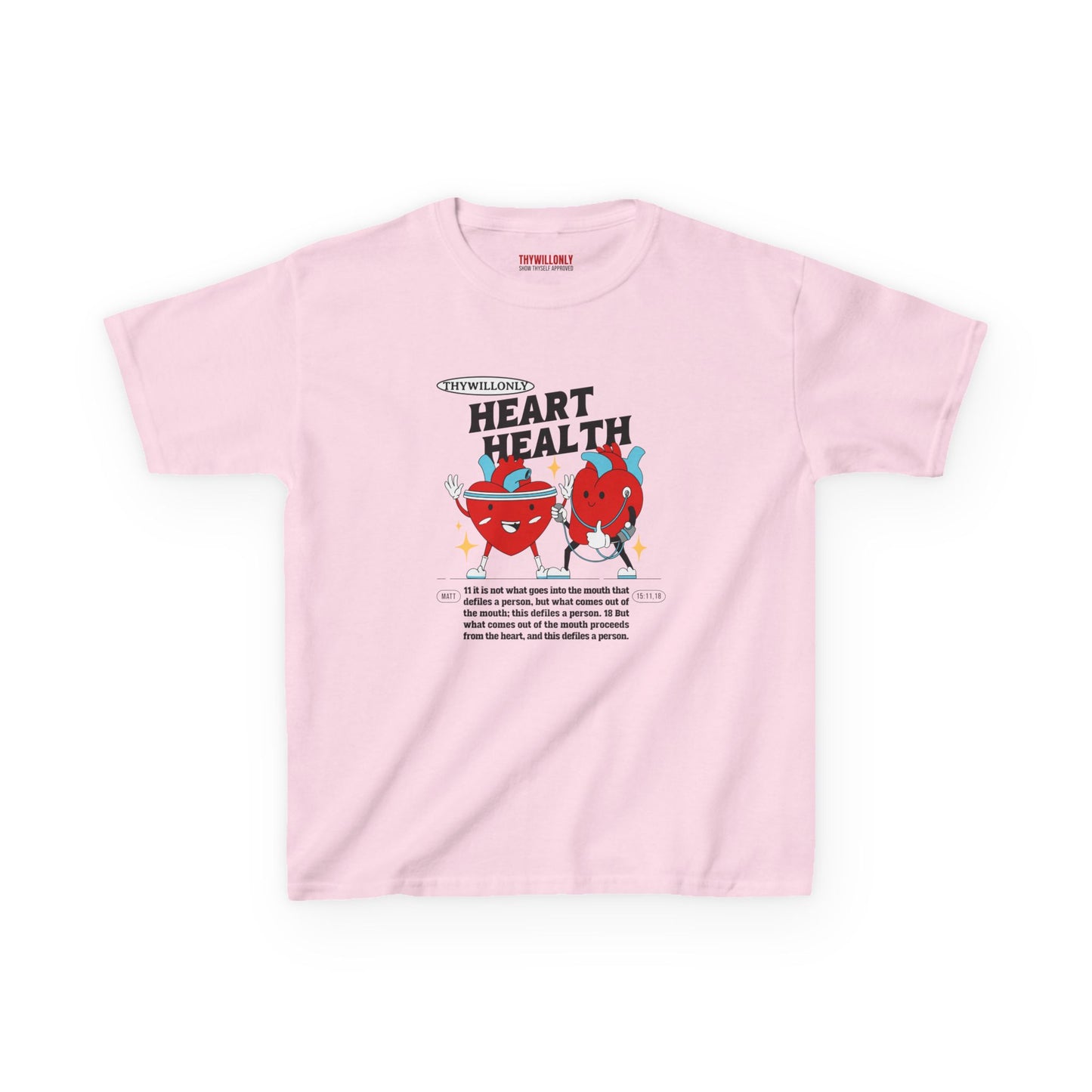 Matthew 15:11,18 Kids T-Shirt: Words Reflect the Heart