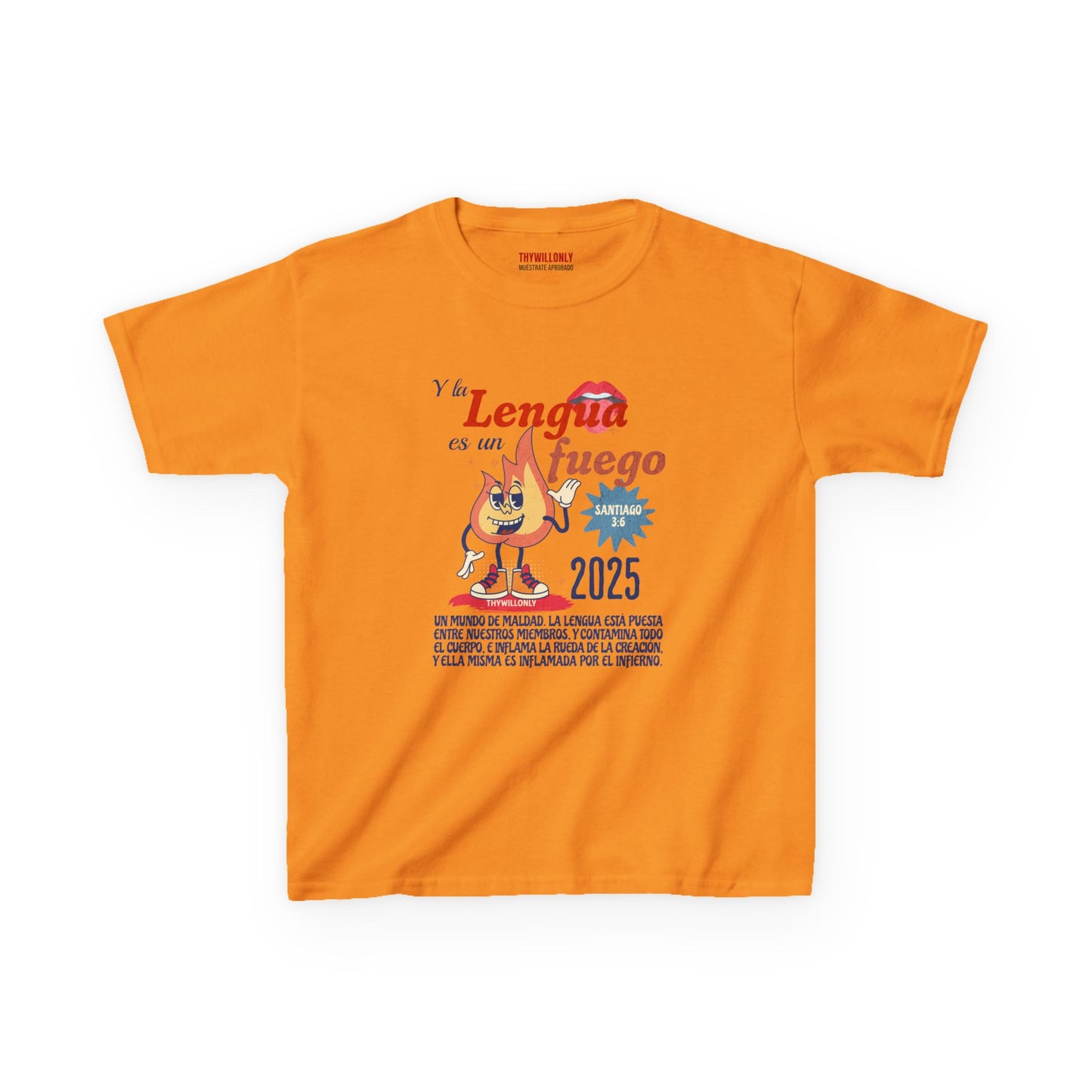 Santiago 3:6 - Camiseta Jovenes: La Lengua es un Fuego