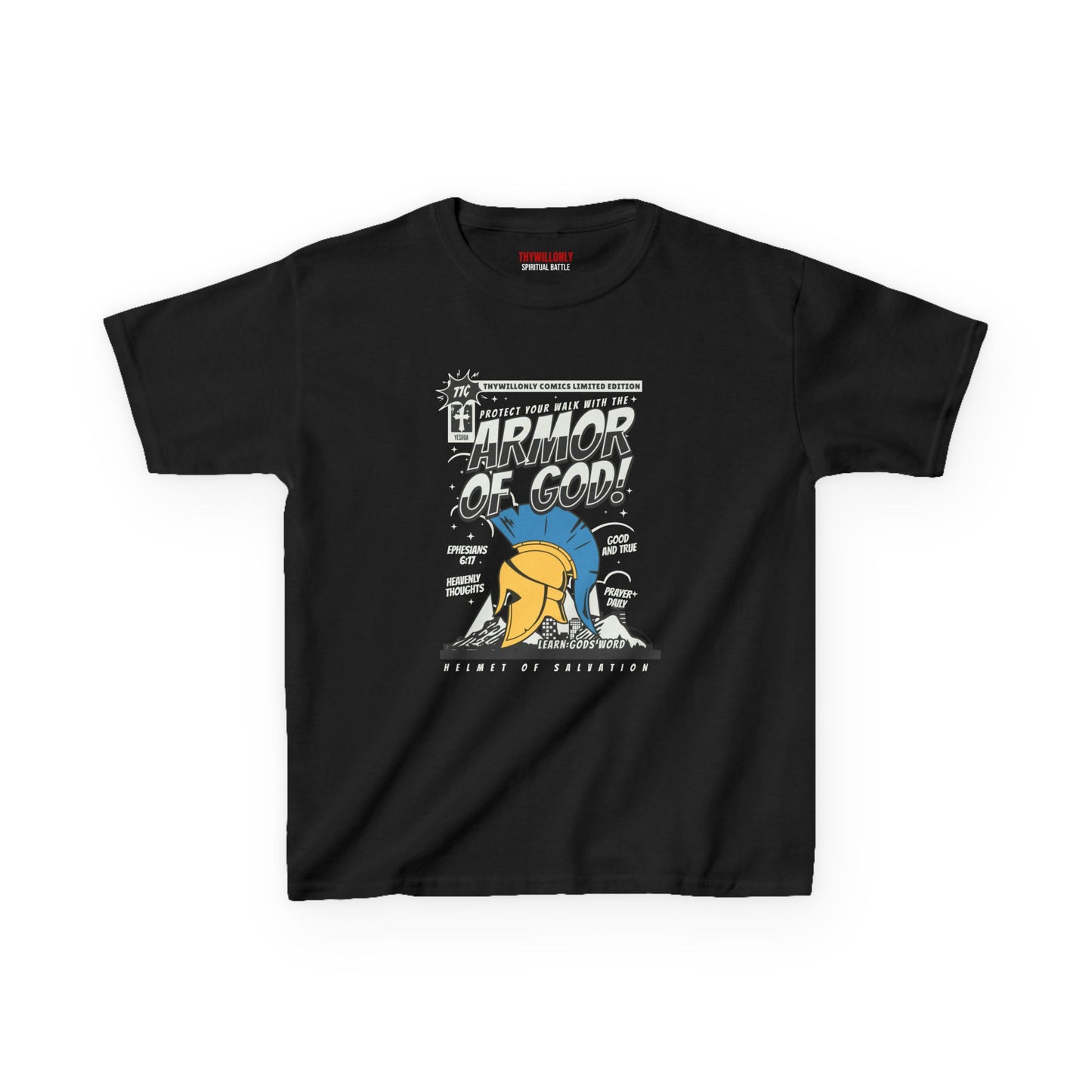Ephesians 6:17 Youth T-Shirt: Helmet of Salvation – Armor of God