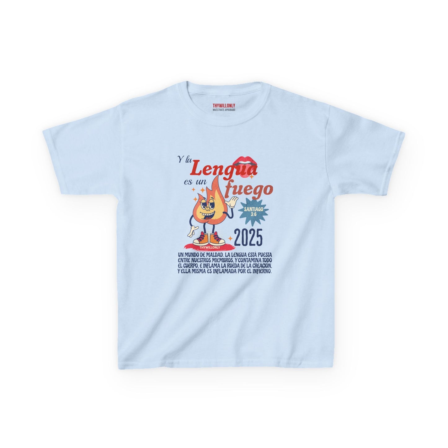 Santiago 3:6 - Camiseta Jovenes: La Lengua es un Fuego