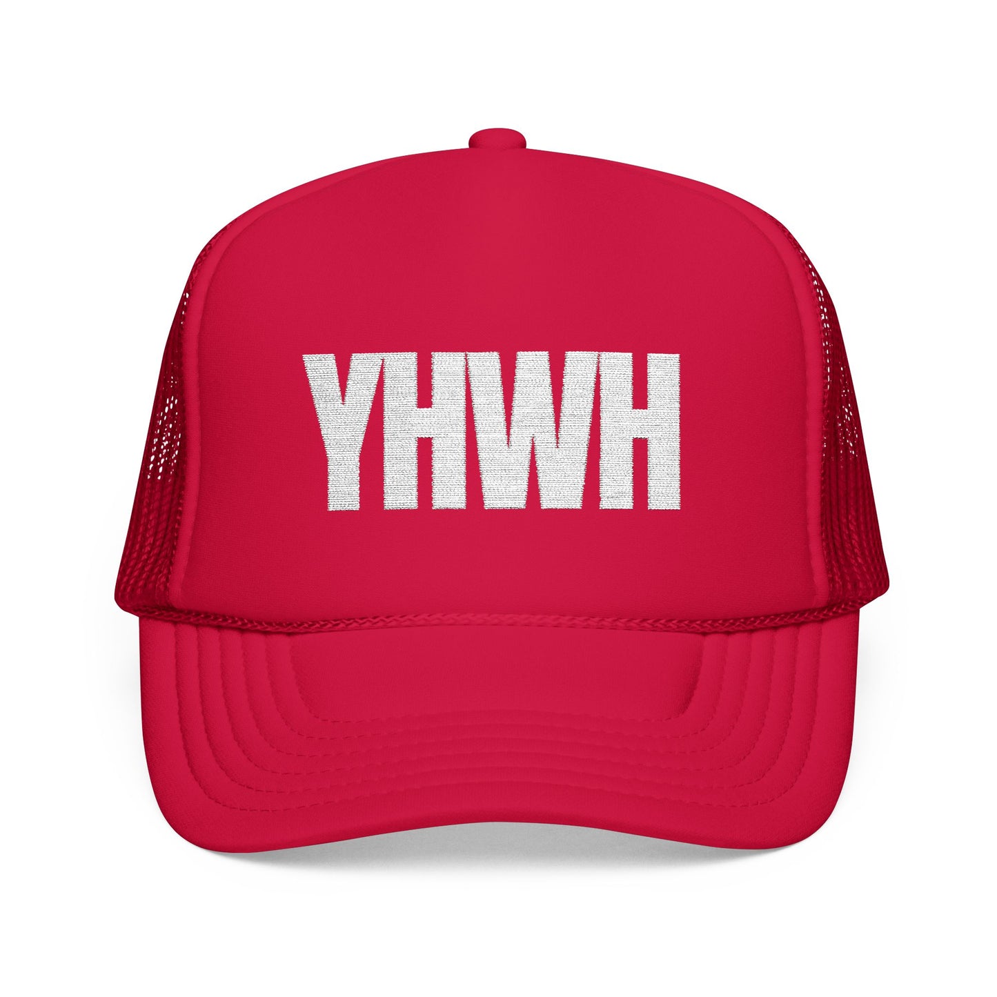 YHWH Foam Trucker Hat β White Letter Edition