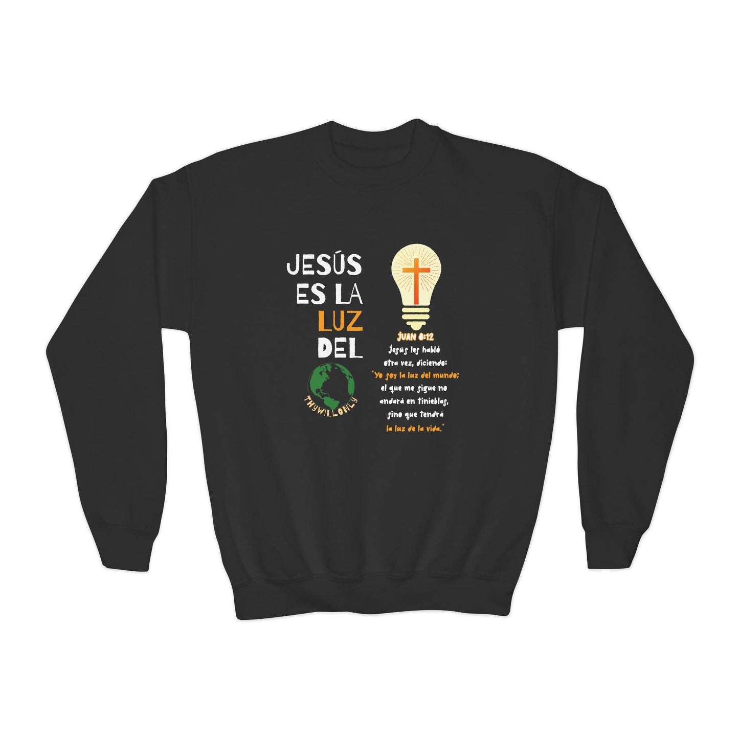 Juan 8:12 Sudadera de Jovenes: La Luz del Mundo