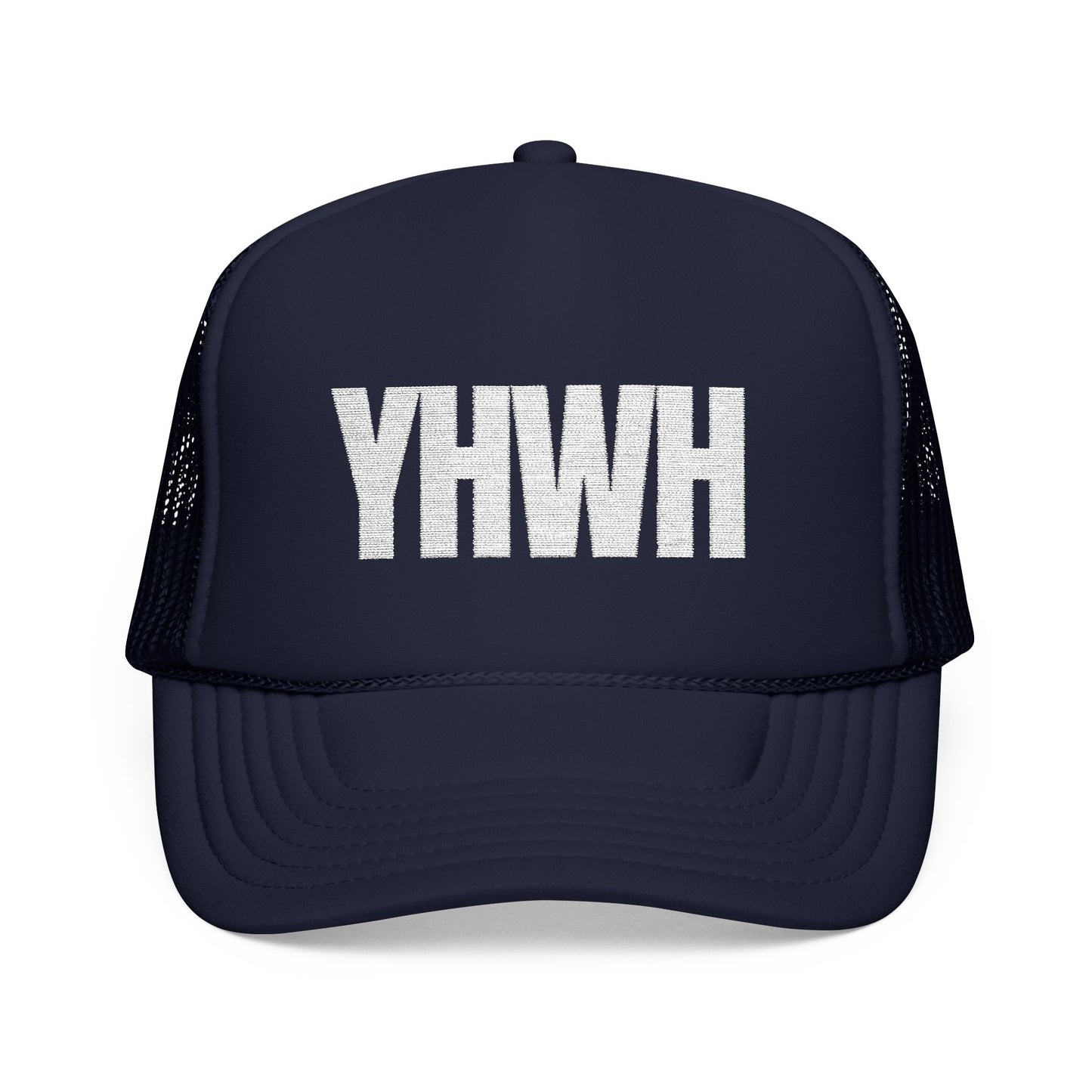 YHWH Foam Trucker Hat β White Letter Edition