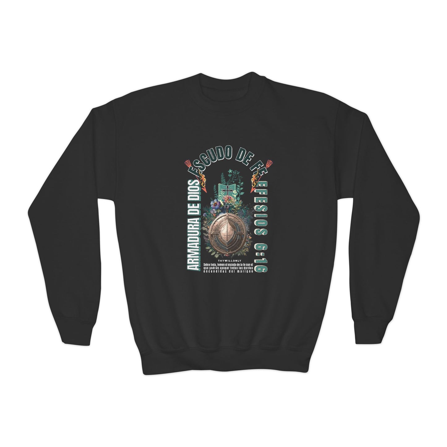 Efesios 6:16 - Sudadera Juvenil: Escudo de la Fe – Armadura de Dios