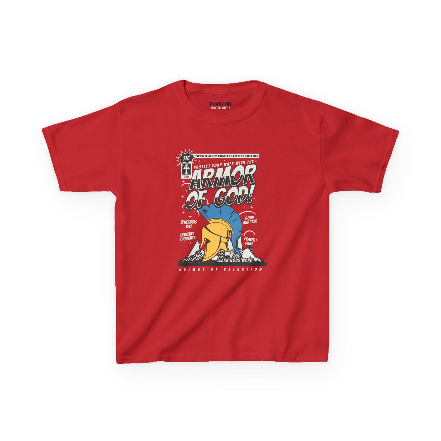 Ephesians 6:17 Youth T-Shirt: Helmet of Salvation – Armor of God