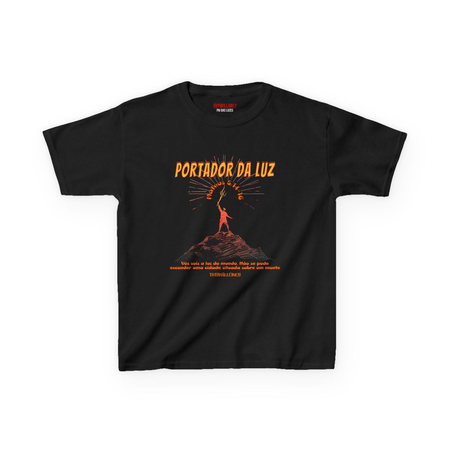 Mateus 5:14–16 Camiseta Infantil: Portador da Luz