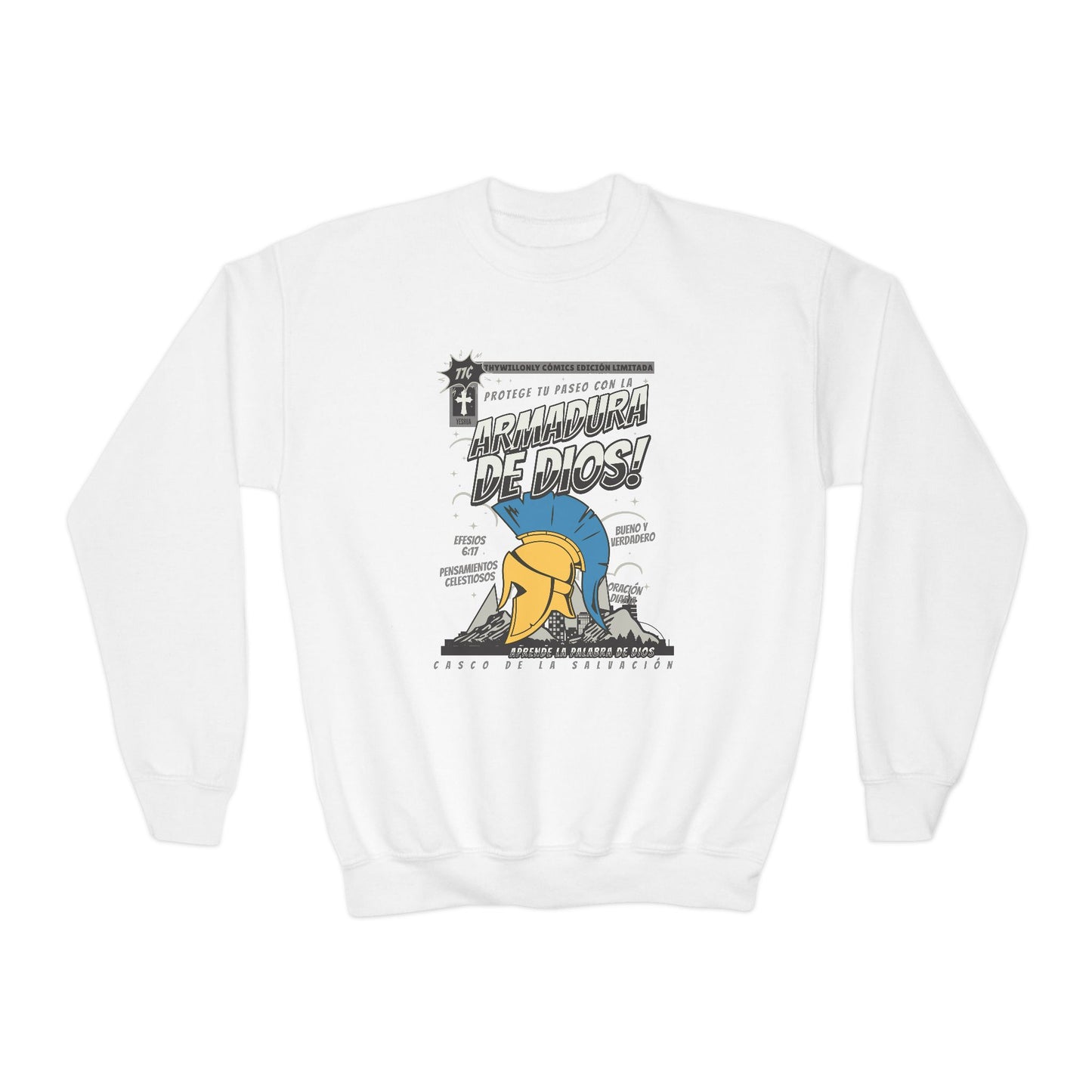 Efesios 6:17 - Sudadera Juvenil: Casco de la Salvación – Armadura de Dios
