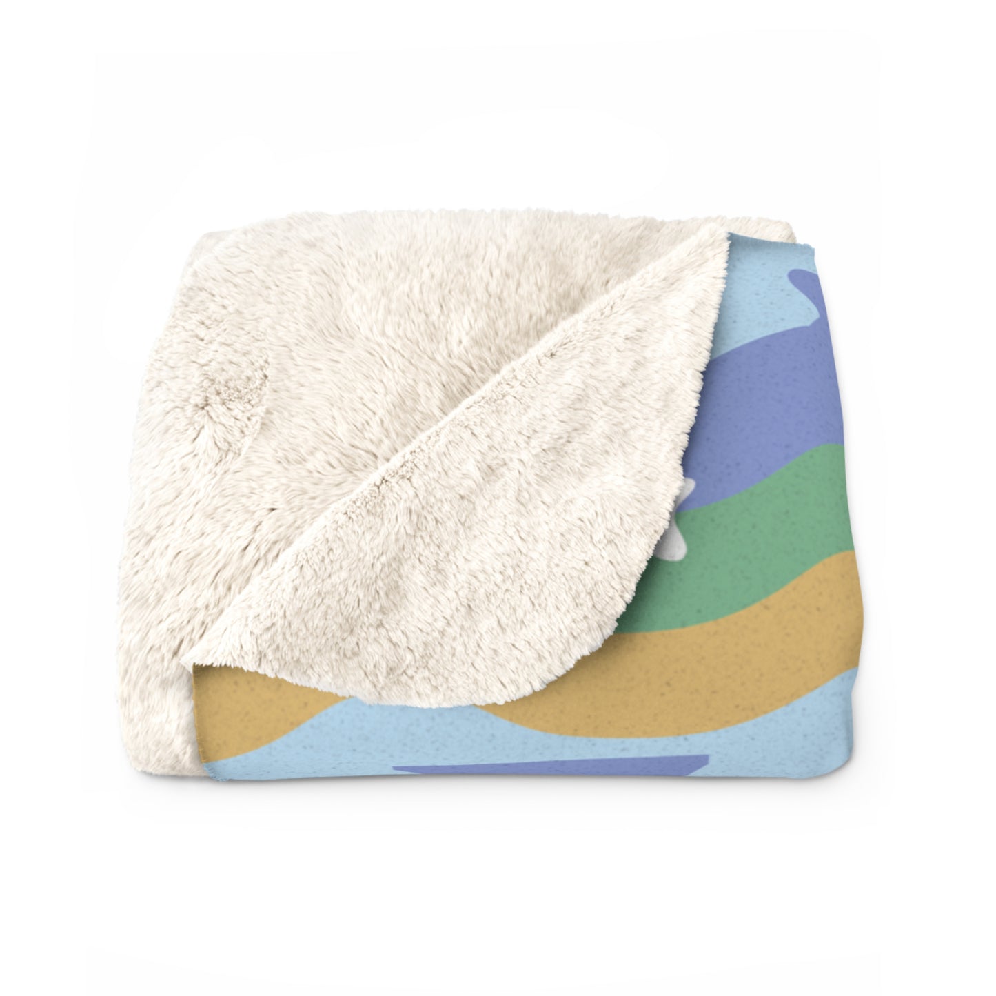 I Am a Gift from God" Sherpa Fleece Blanket - Blue, Yellow & Green