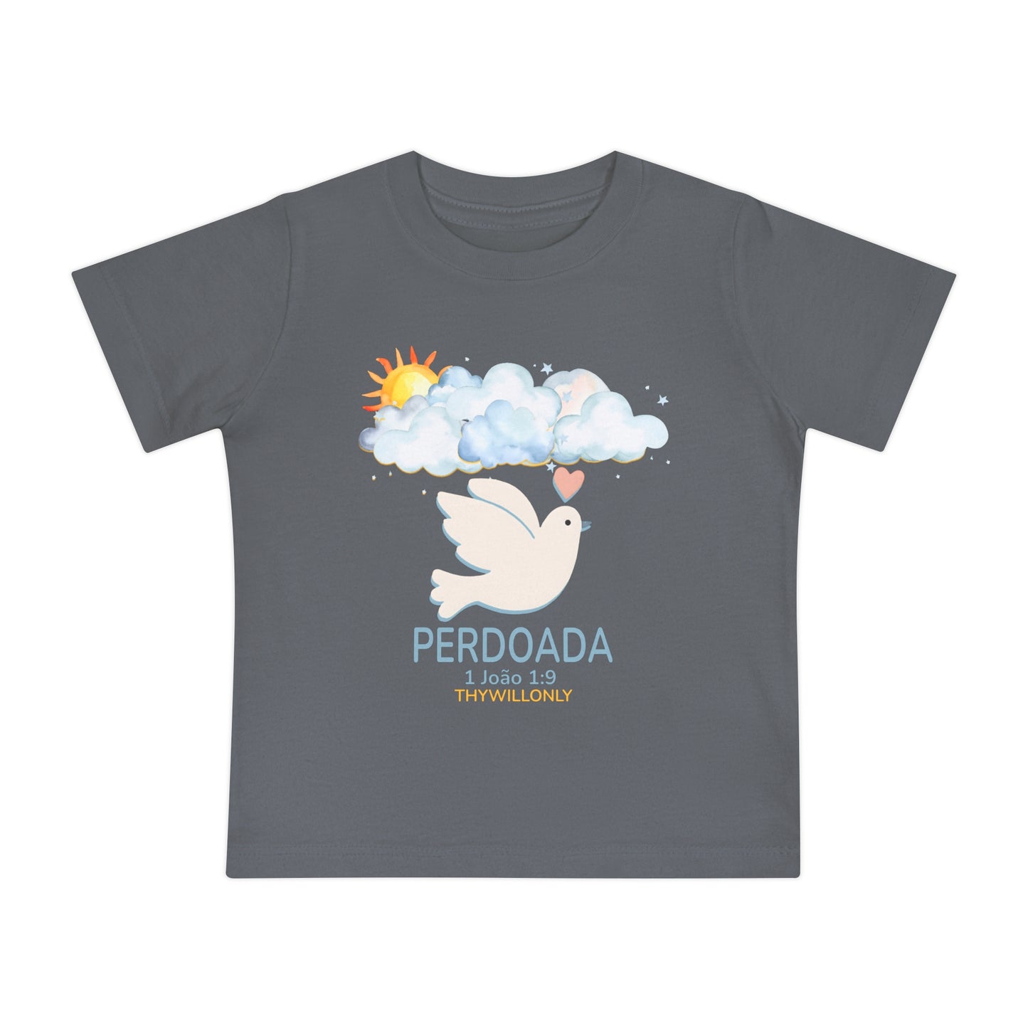1 João 1:9 - Camiseta de Bebê Perdoada