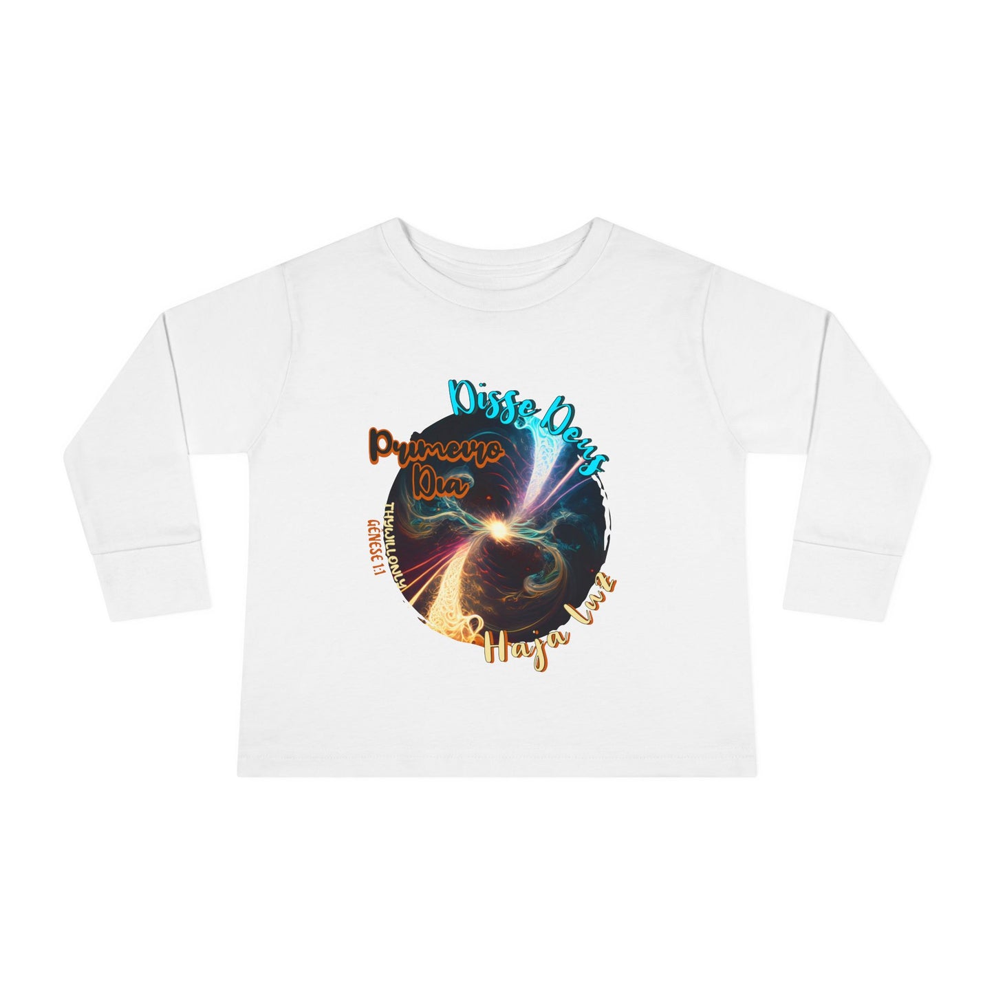 Camiseta Infantil de Manga Longa – Dia 1 da Criação: Haja Luz