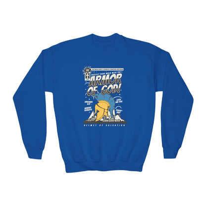 Ephesians 6:17 Youth Crewneck: Helmet of Salvation – Armor of God