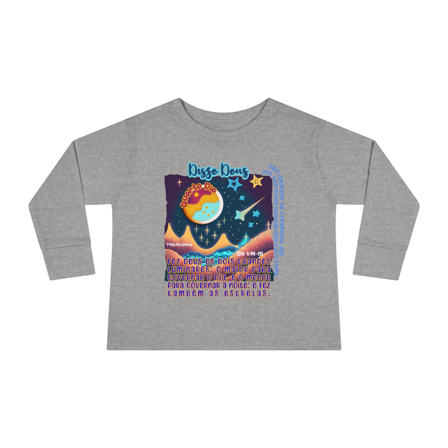 Camiseta Infantil de Manga Longa – Dia 4 da Criação: Luzes nos Céus