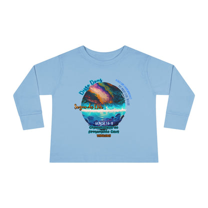 Camiseta Infantil de Manga Longa – Dia 2 da Criação: Céu Acima, Águas Abaixo