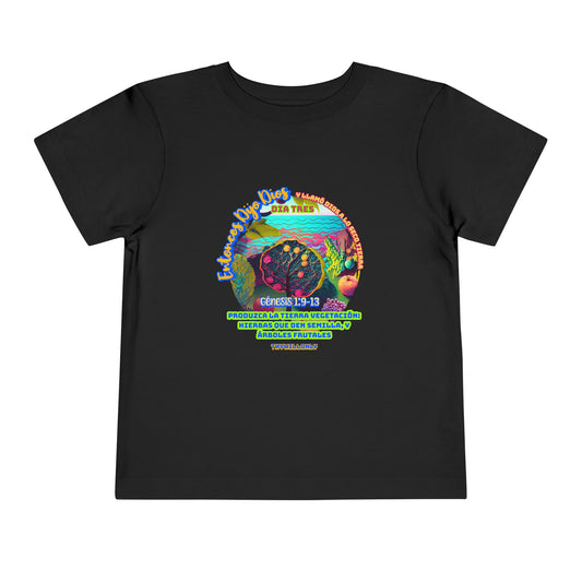 Día 3 de la Creación - Camiseta Infantil: Tierra, Mares y Vida