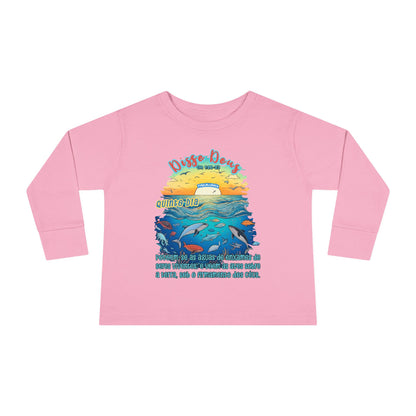 Camiseta Infantil de Manga Longa – Dia 5 da Criação: Voar e Brincar na Água