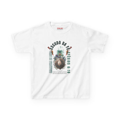 Efésios 6:16 Camiseta Juvenil: Escudo da Fé – Armadura de Deus