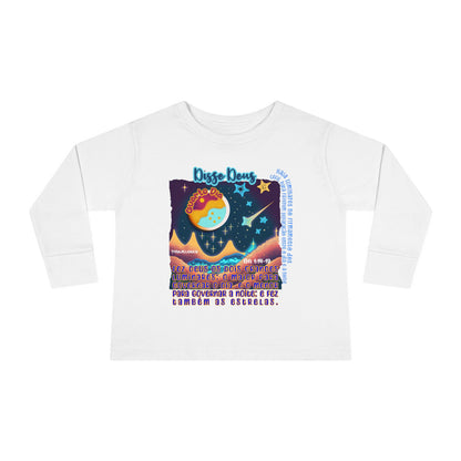 Camiseta Infantil de Manga Longa – Dia 4 da Criação: Luzes nos Céus