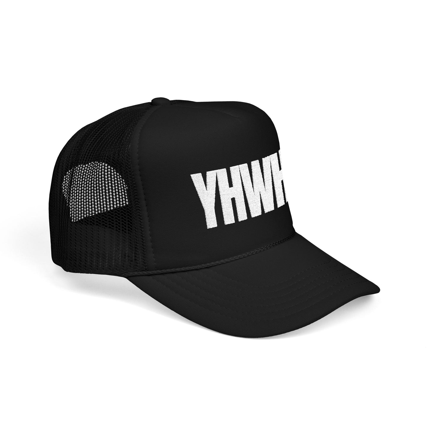 YHWH Foam Trucker Hat – White Letter Edition